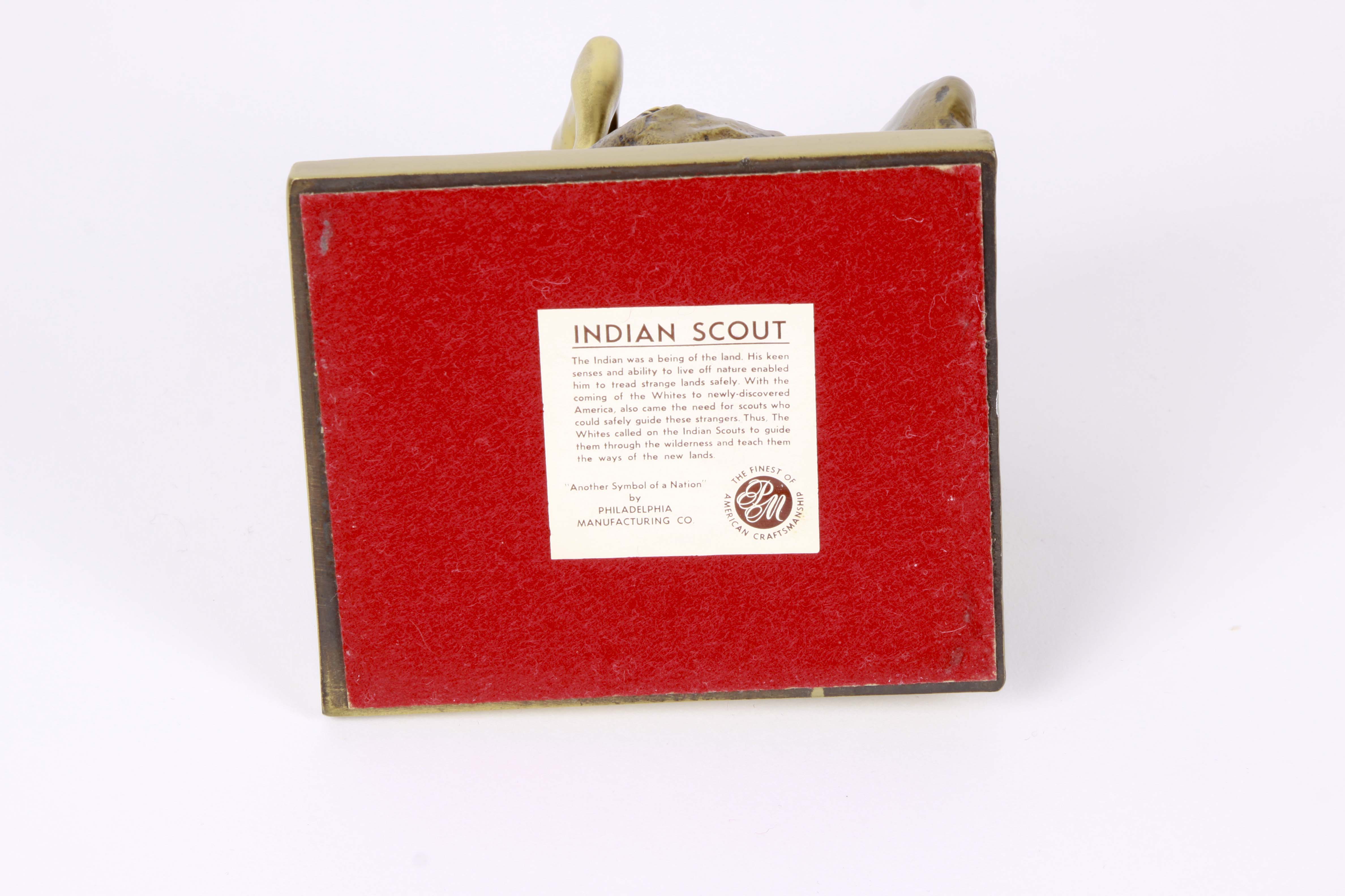 Philadelphia Manufacturing Brass "Indian Scout" Book Ends