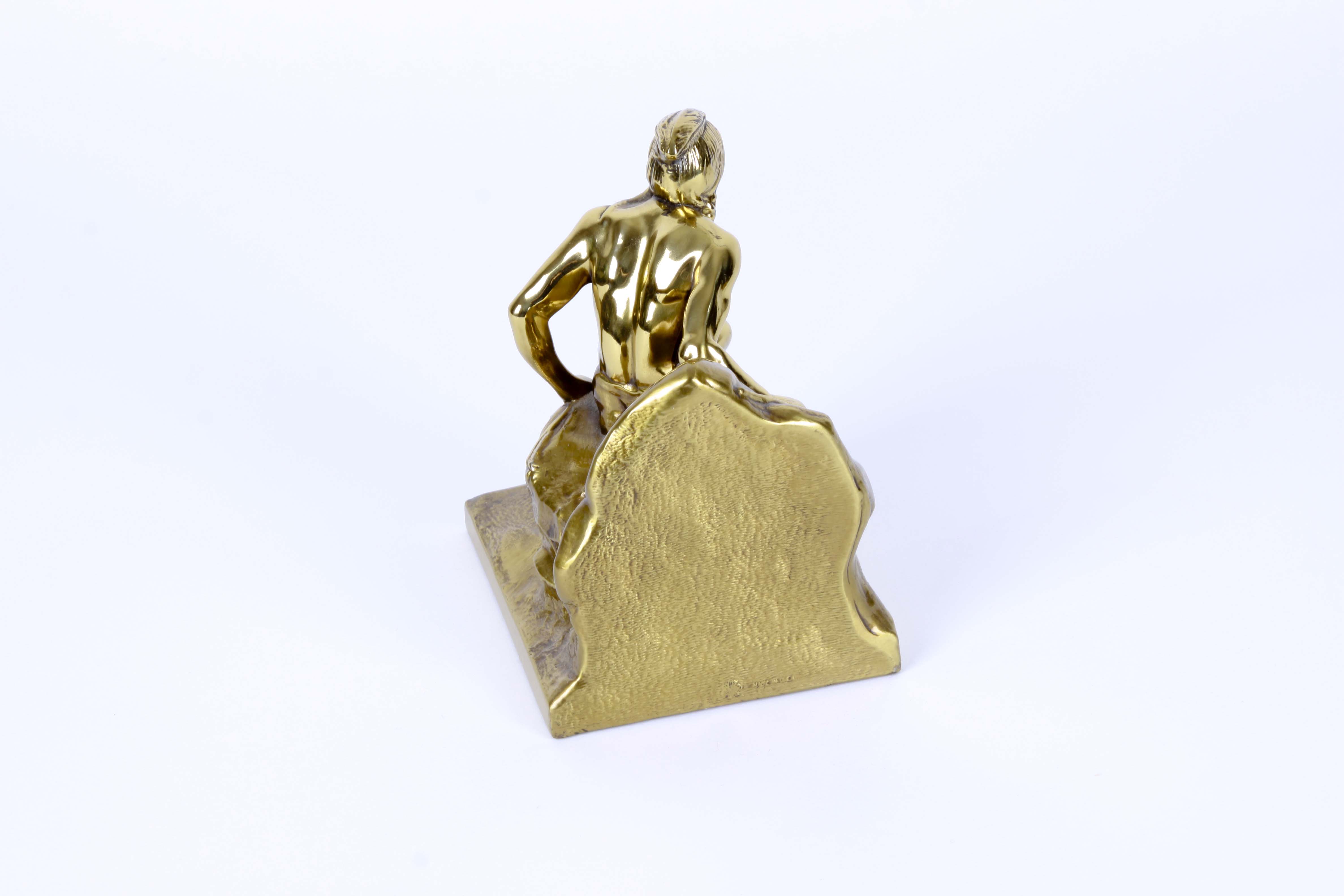 Philadelphia Manufacturing Brass "Indian Scout" Book Ends