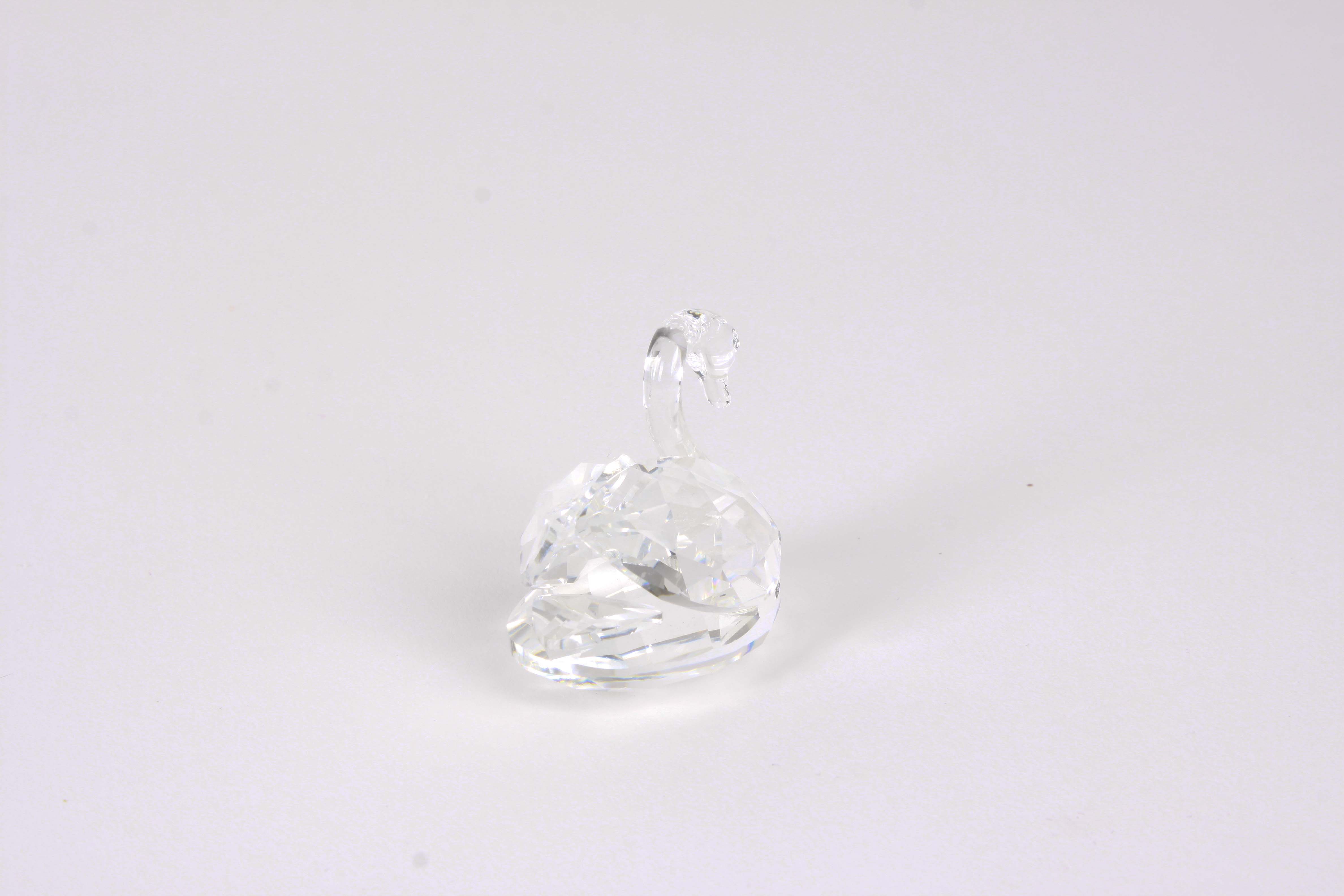 Three Vintage Swarovski Crystal Swans