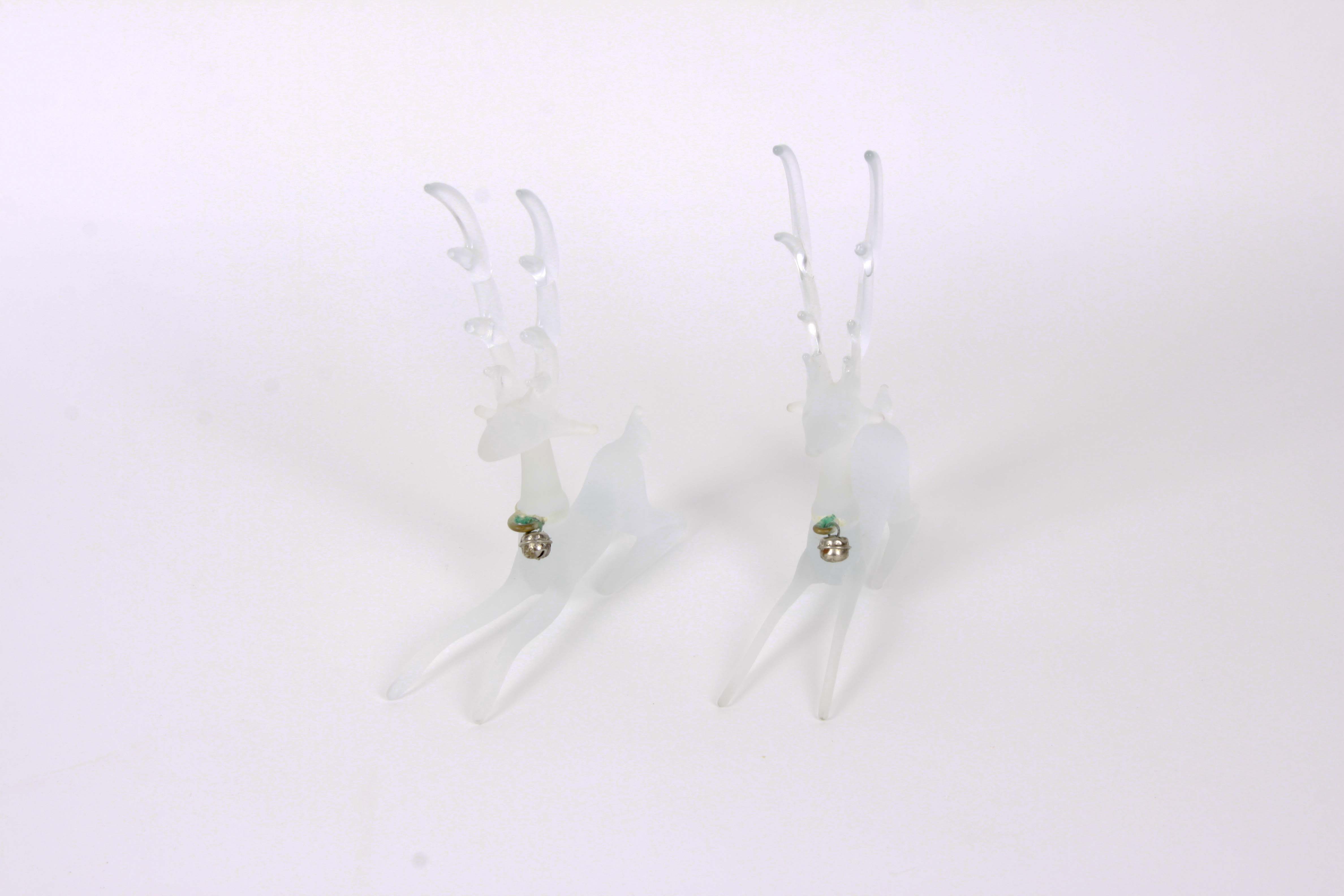 Collection of Frosted Glass Reindeer FIgurines