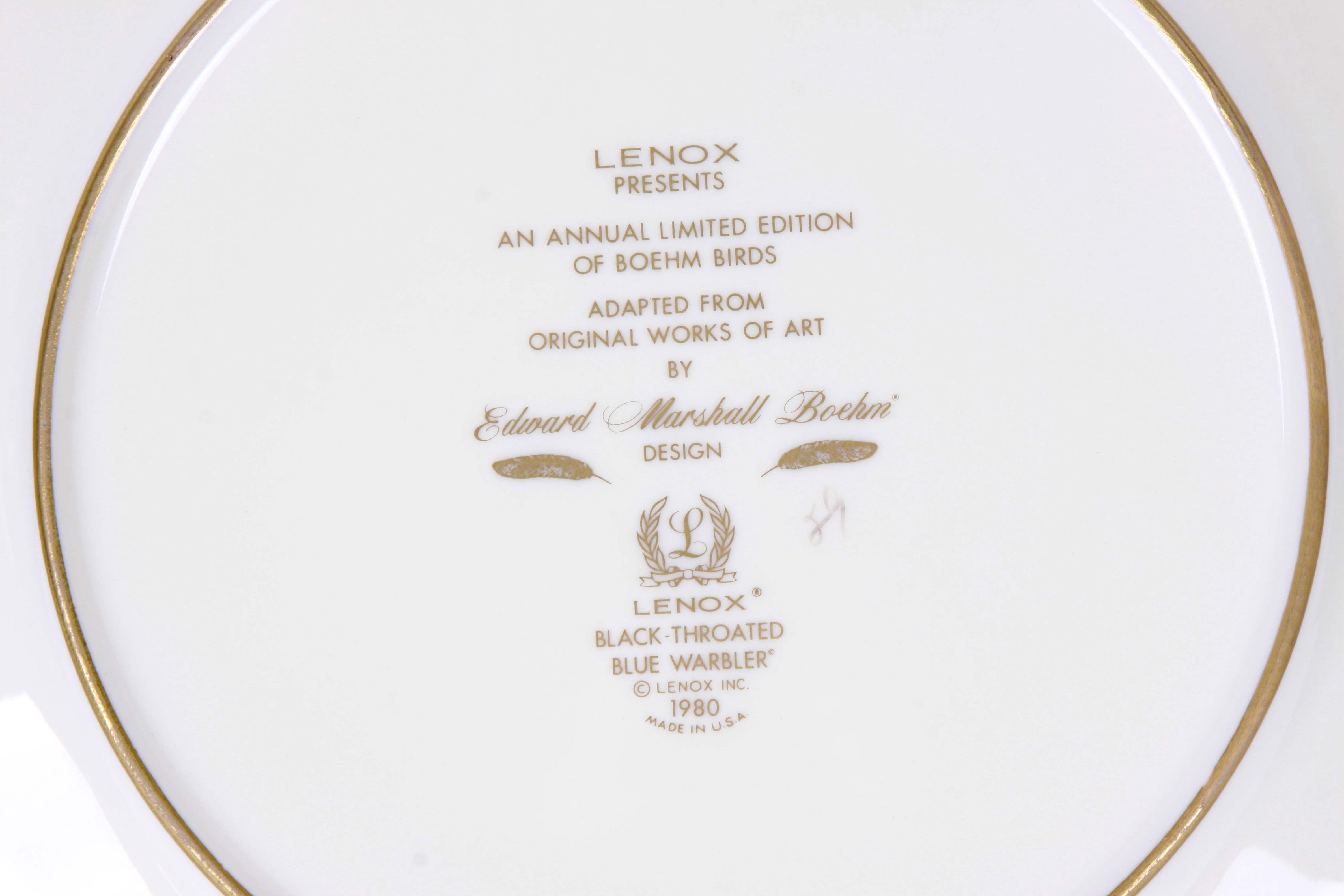 Lenox Limited Edition Boehm Bird Collectible Plates