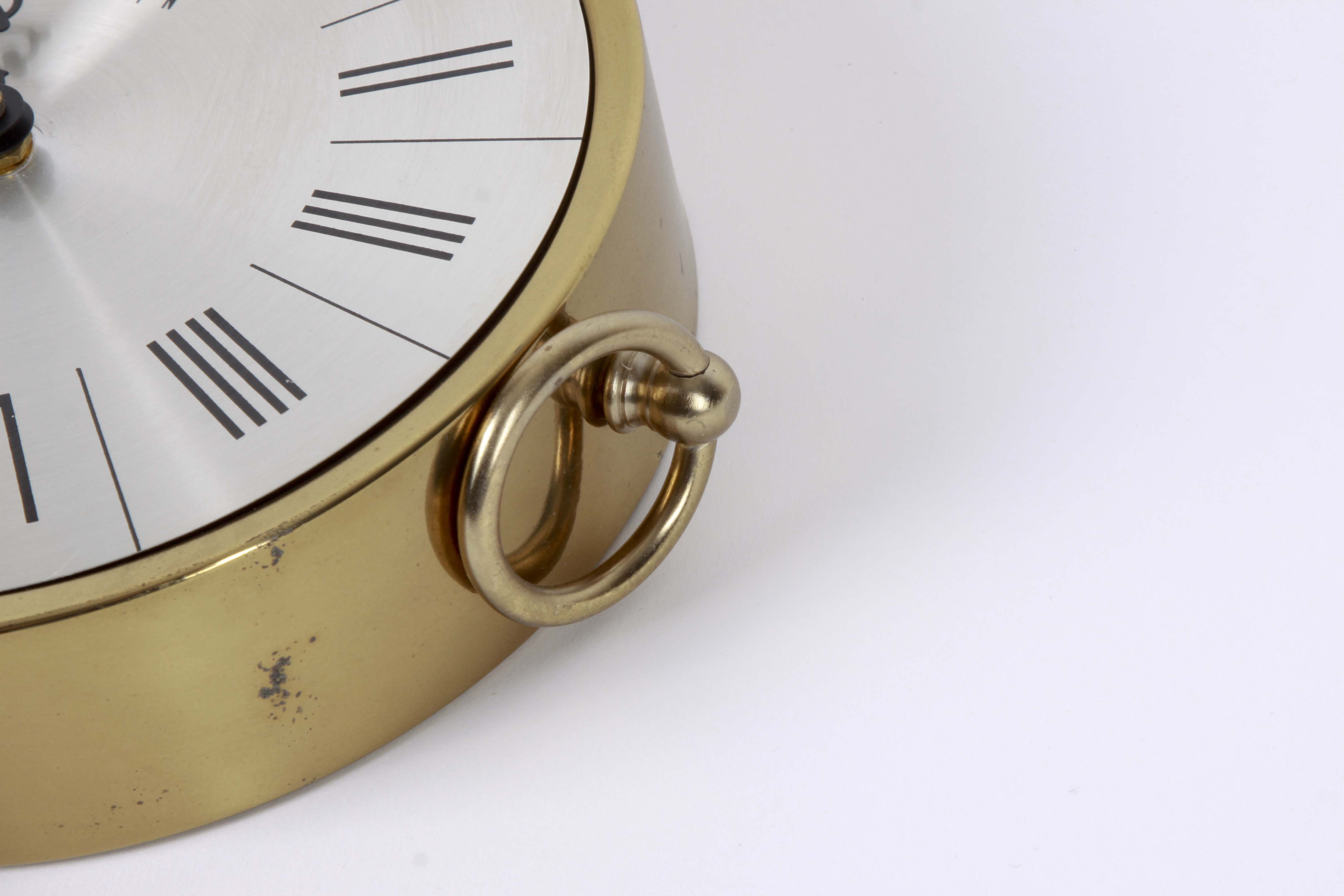 Vintage Mid-Century Elgin Brass Banjo Wall Clock