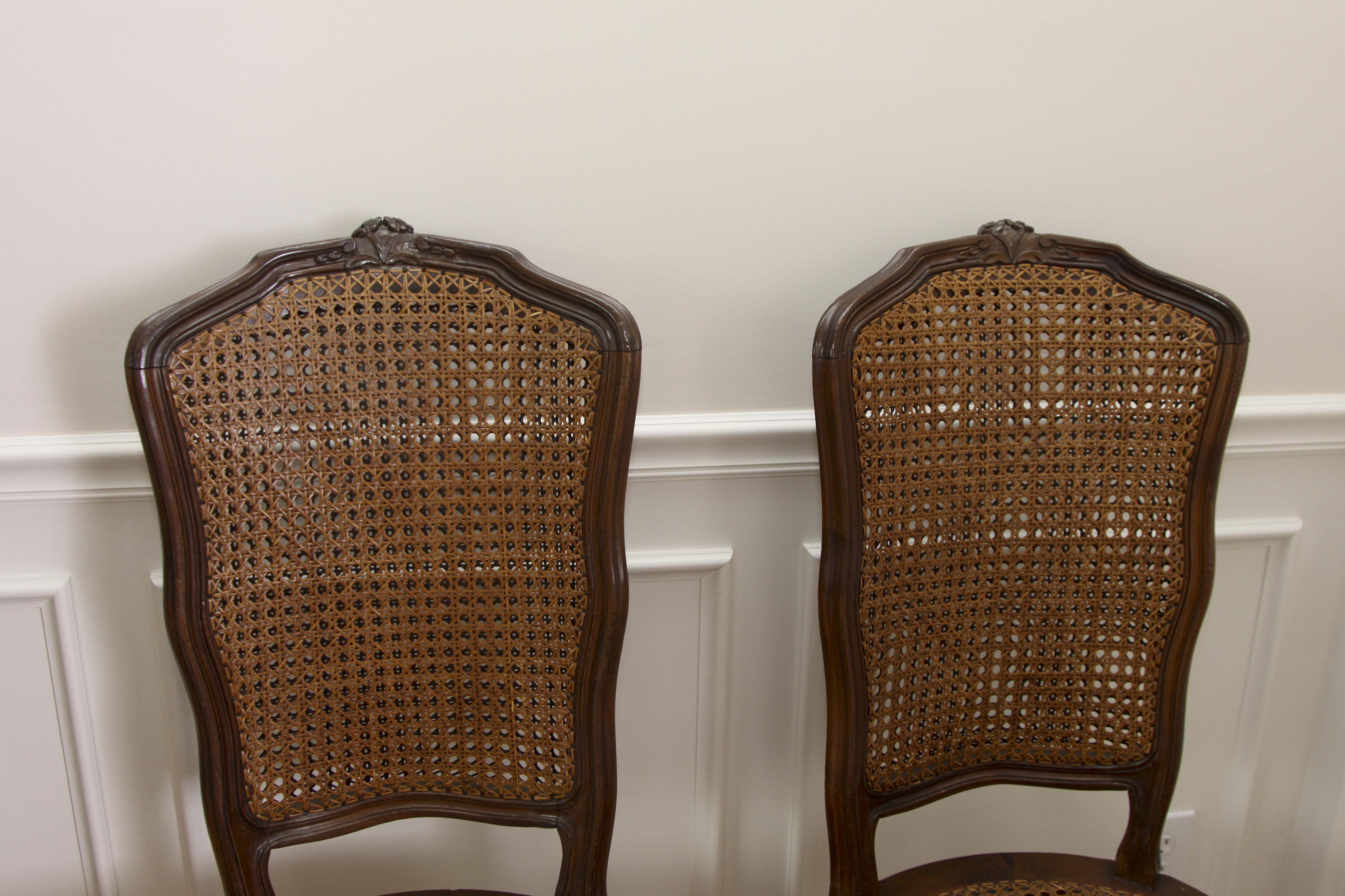 Pair of Vintage Cane Dining Chairs