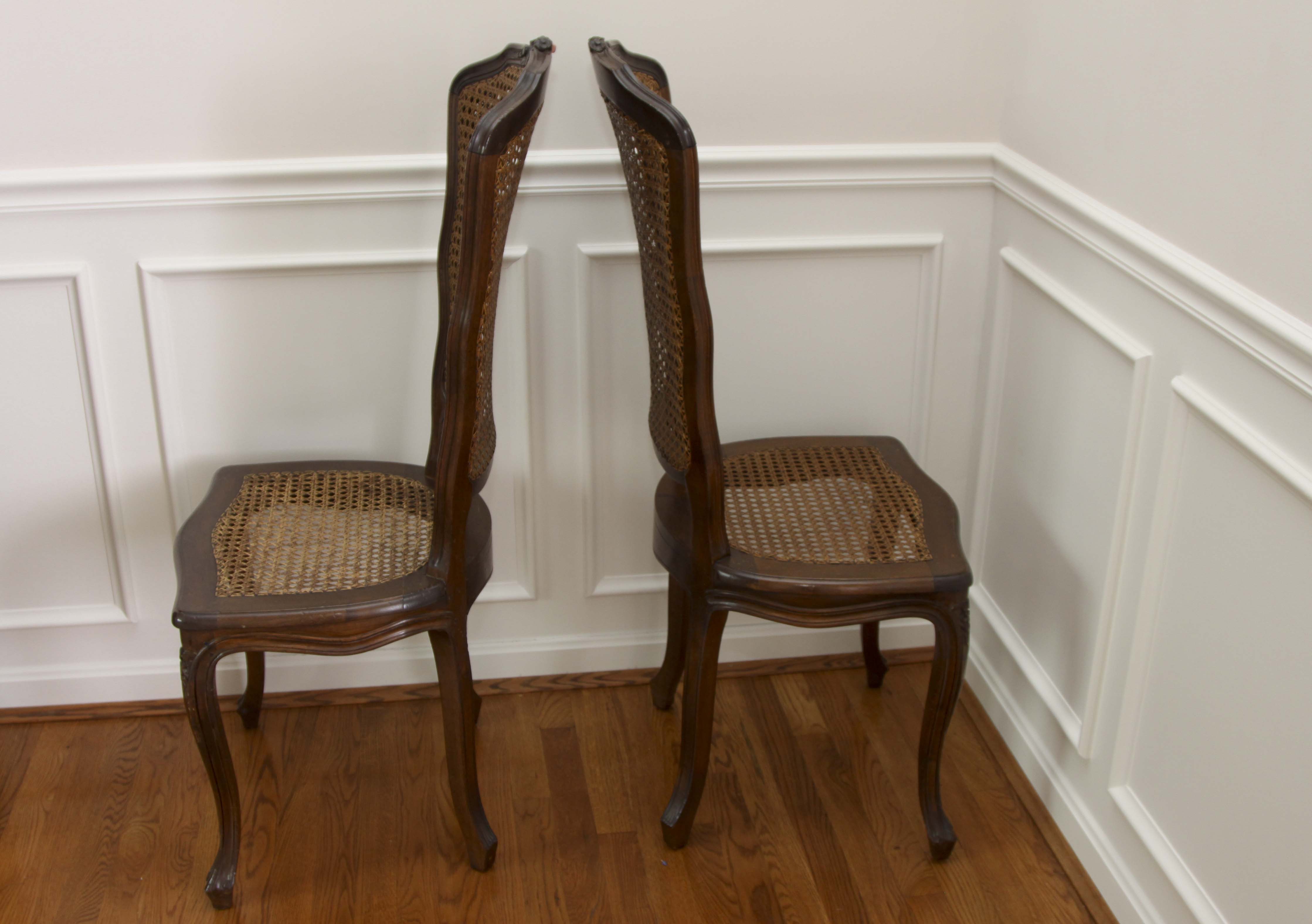 Pair of Vintage Cane Dining Chairs