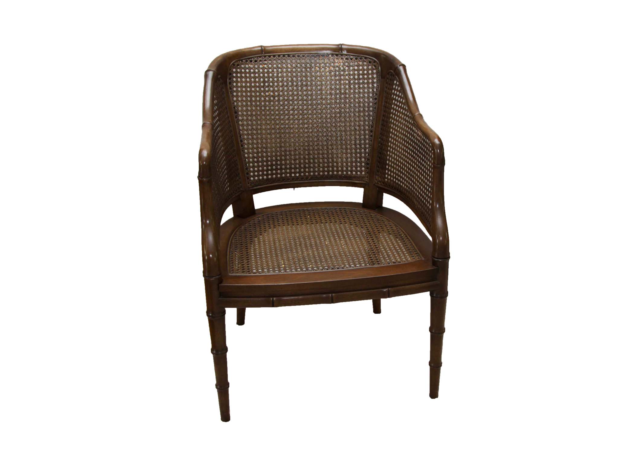 Vintage Cane Barrel Chair