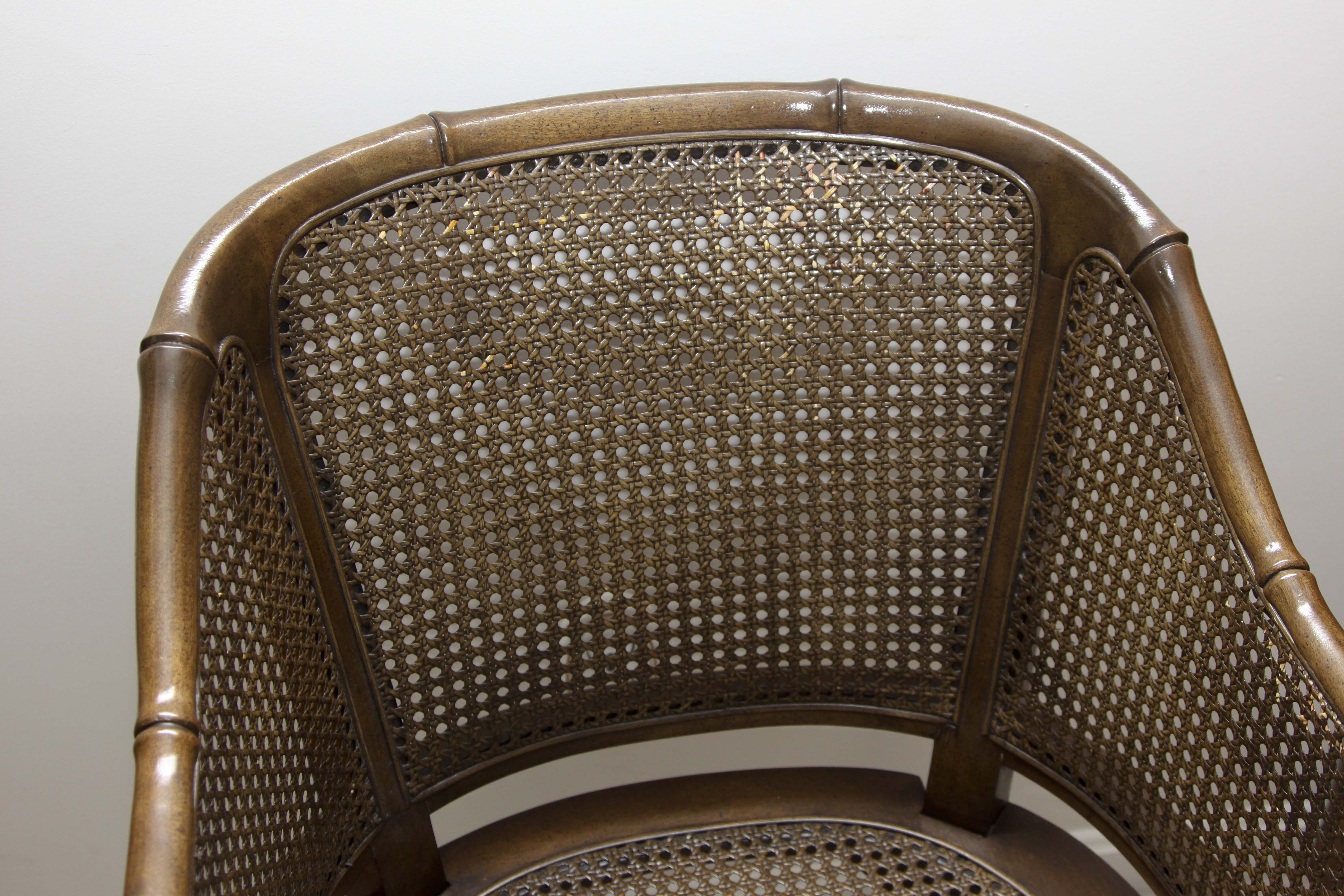 Vintage Cane Barrel Chair