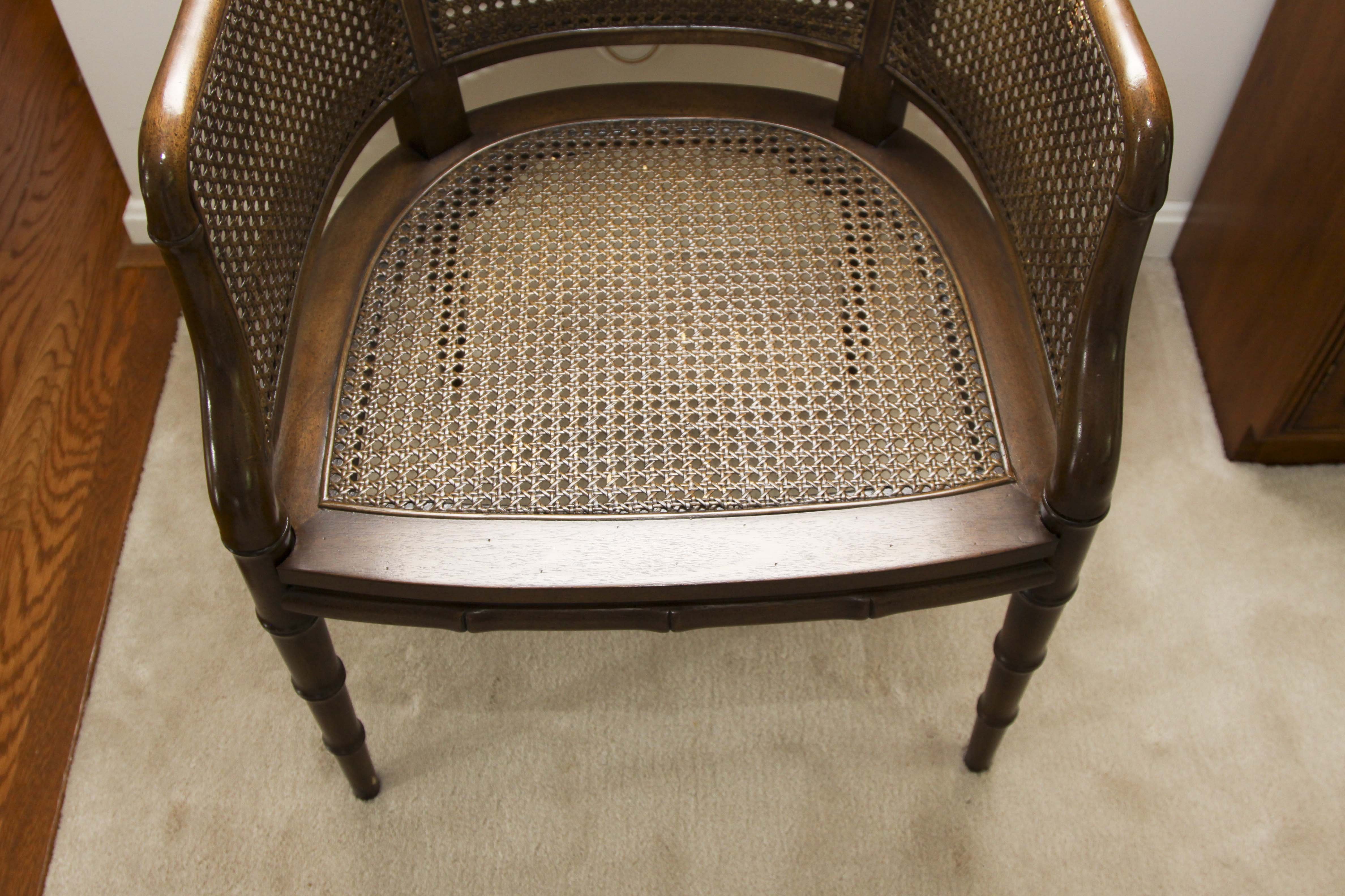 Vintage Cane Barrel Chair