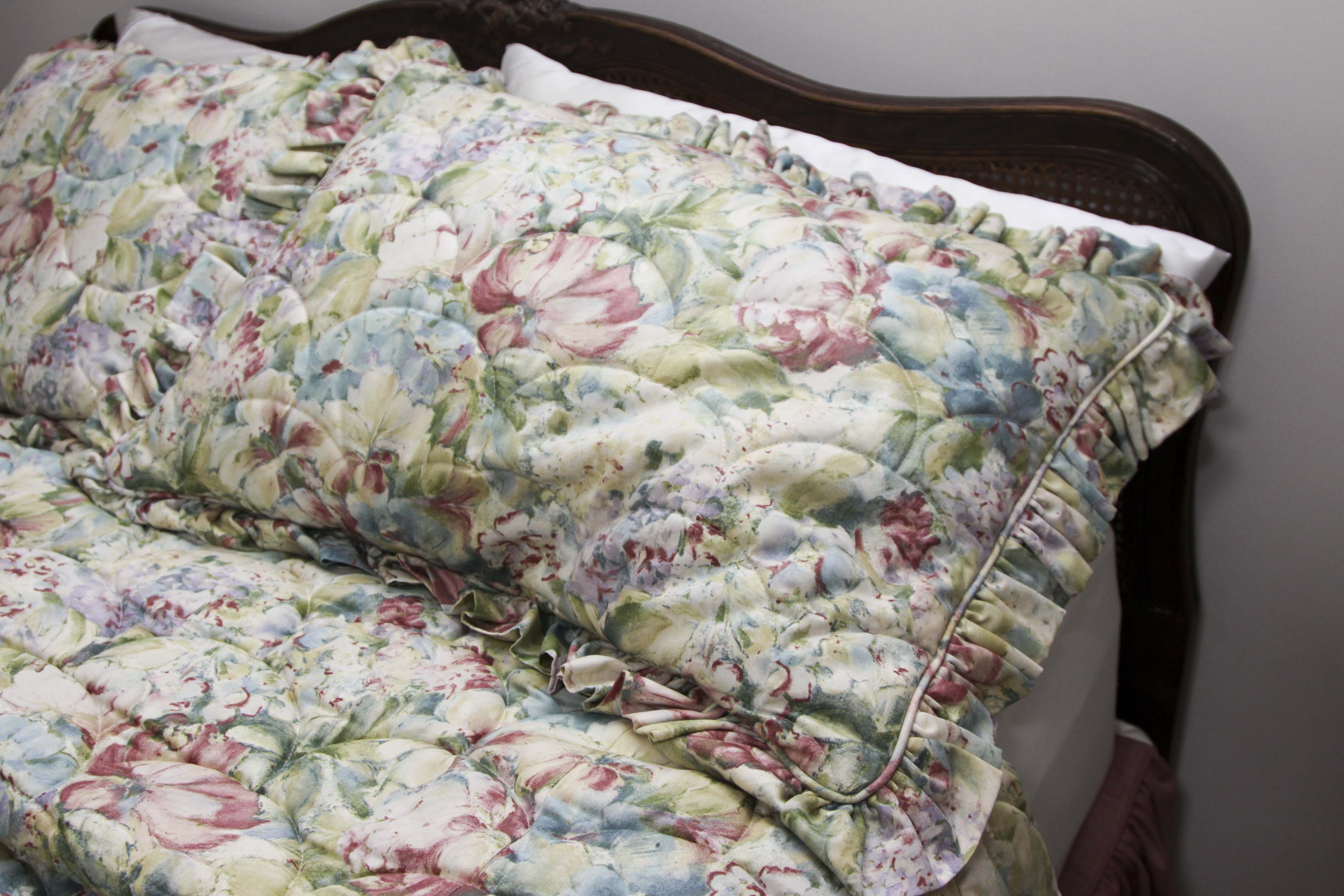 Queen-Size Bed Frame with Custom Bedding