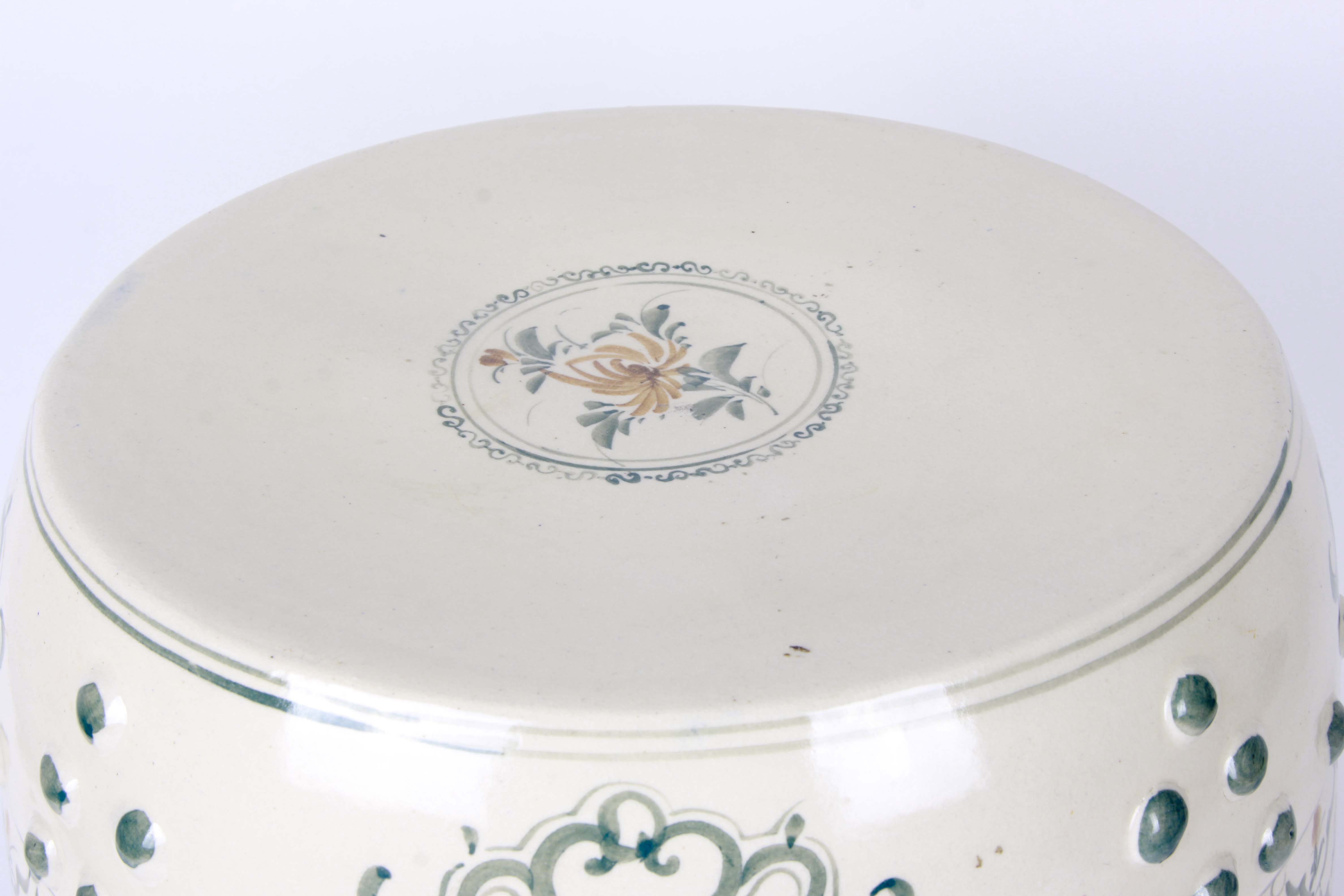 Ceramic Garden Seat and Tall Vase