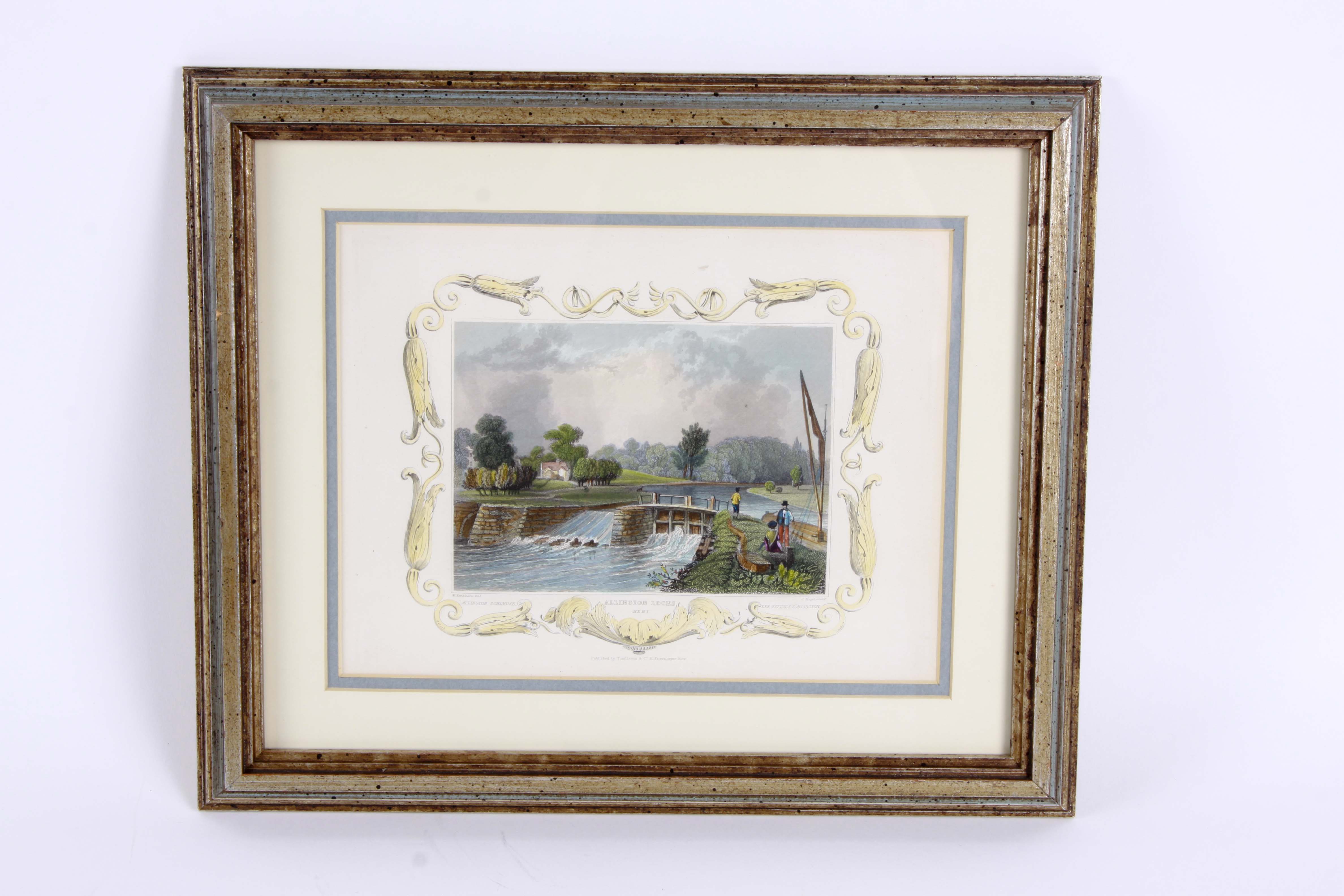 Four Antique Color Engravings of English Landscapes