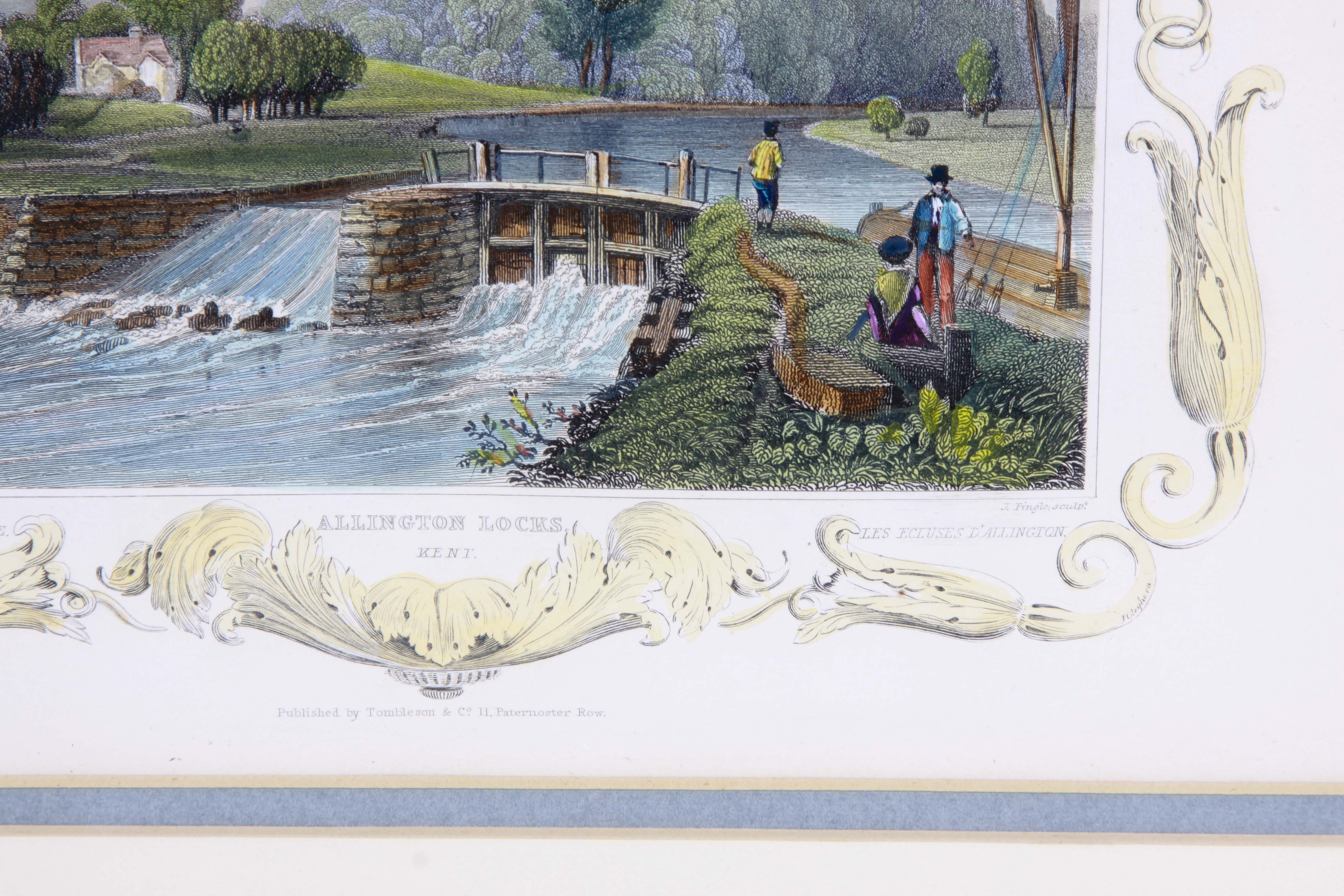 Four Antique Color Engravings of English Landscapes