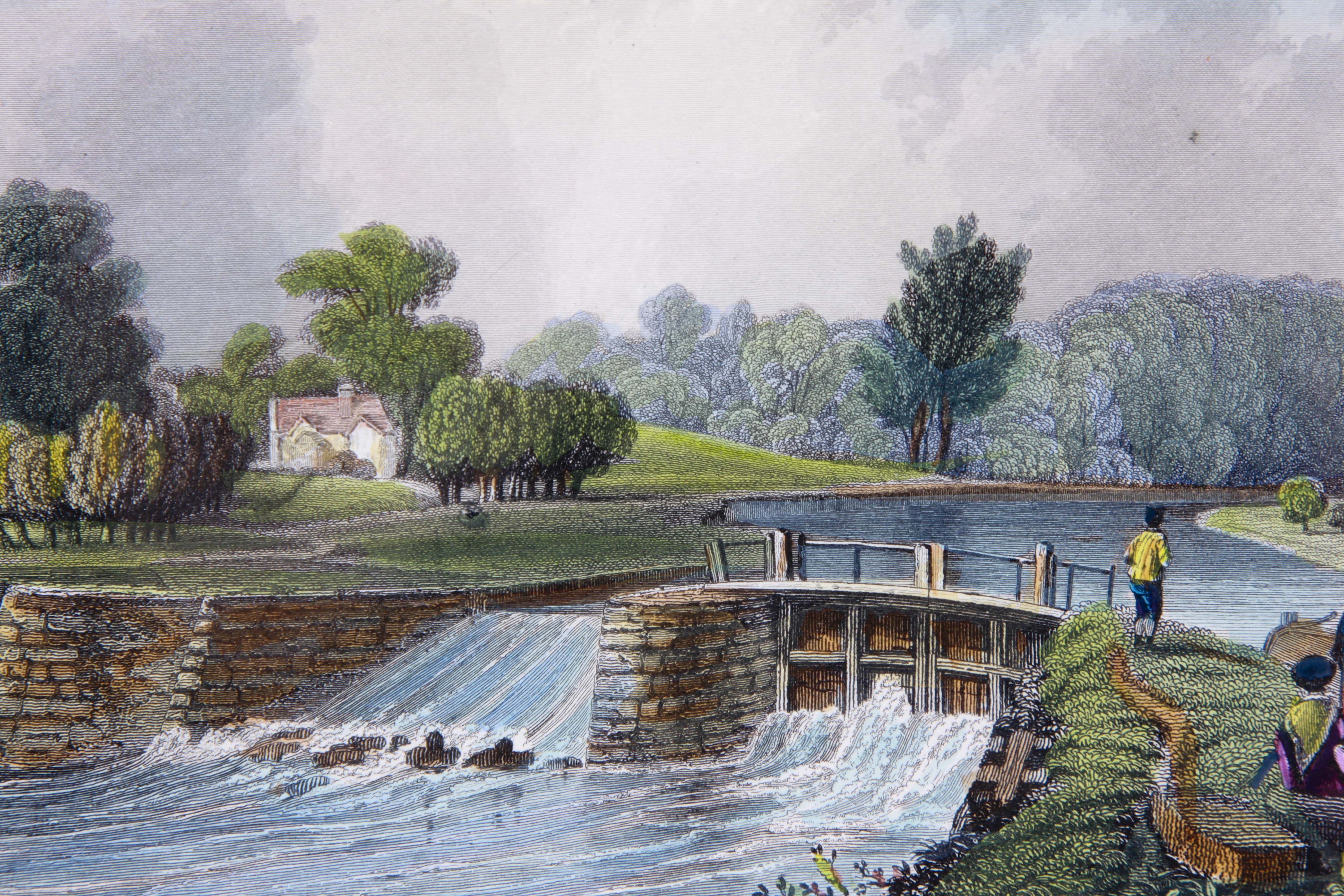 Four Antique Color Engravings of English Landscapes