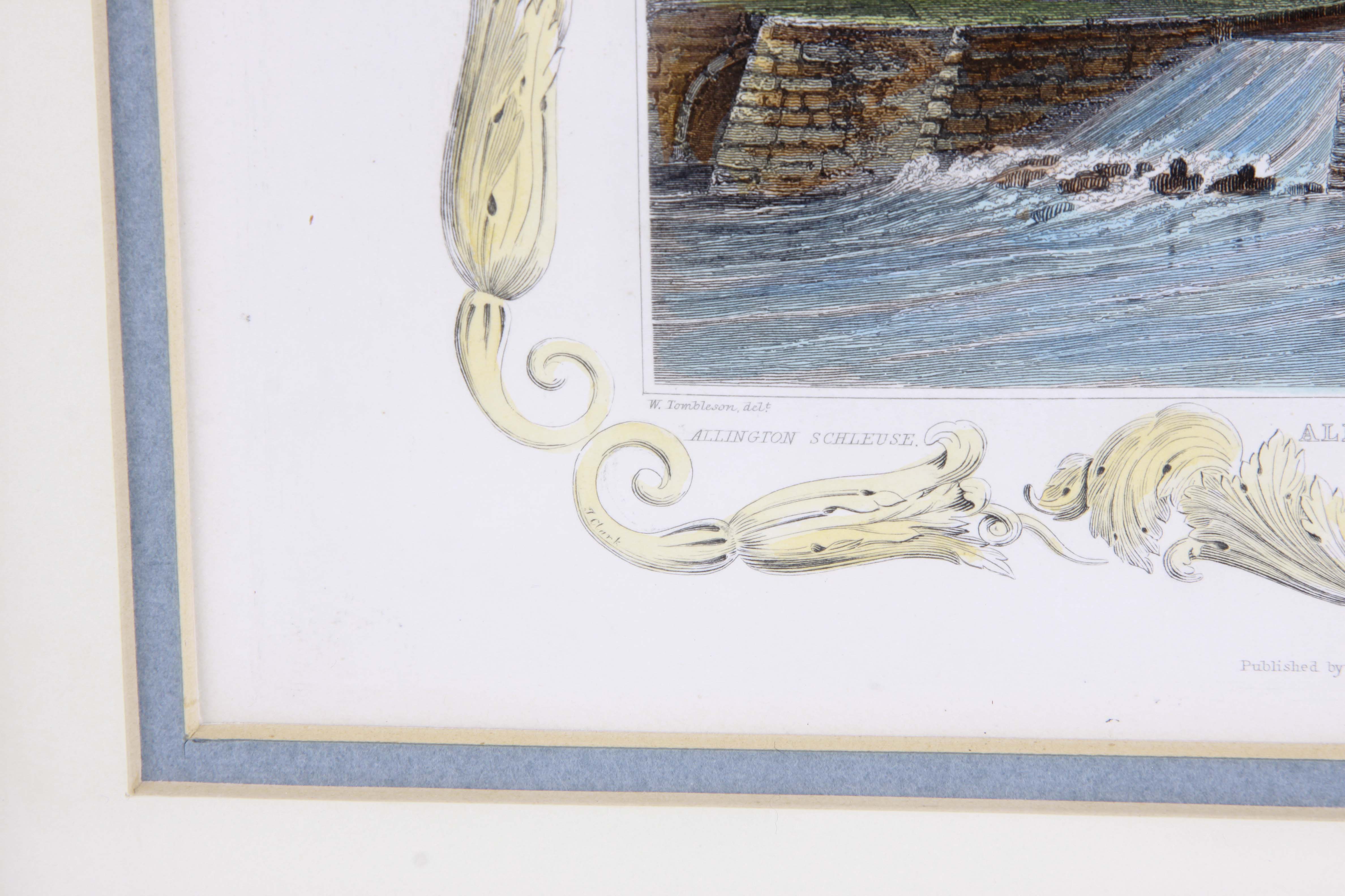 Four Antique Color Engravings of English Landscapes