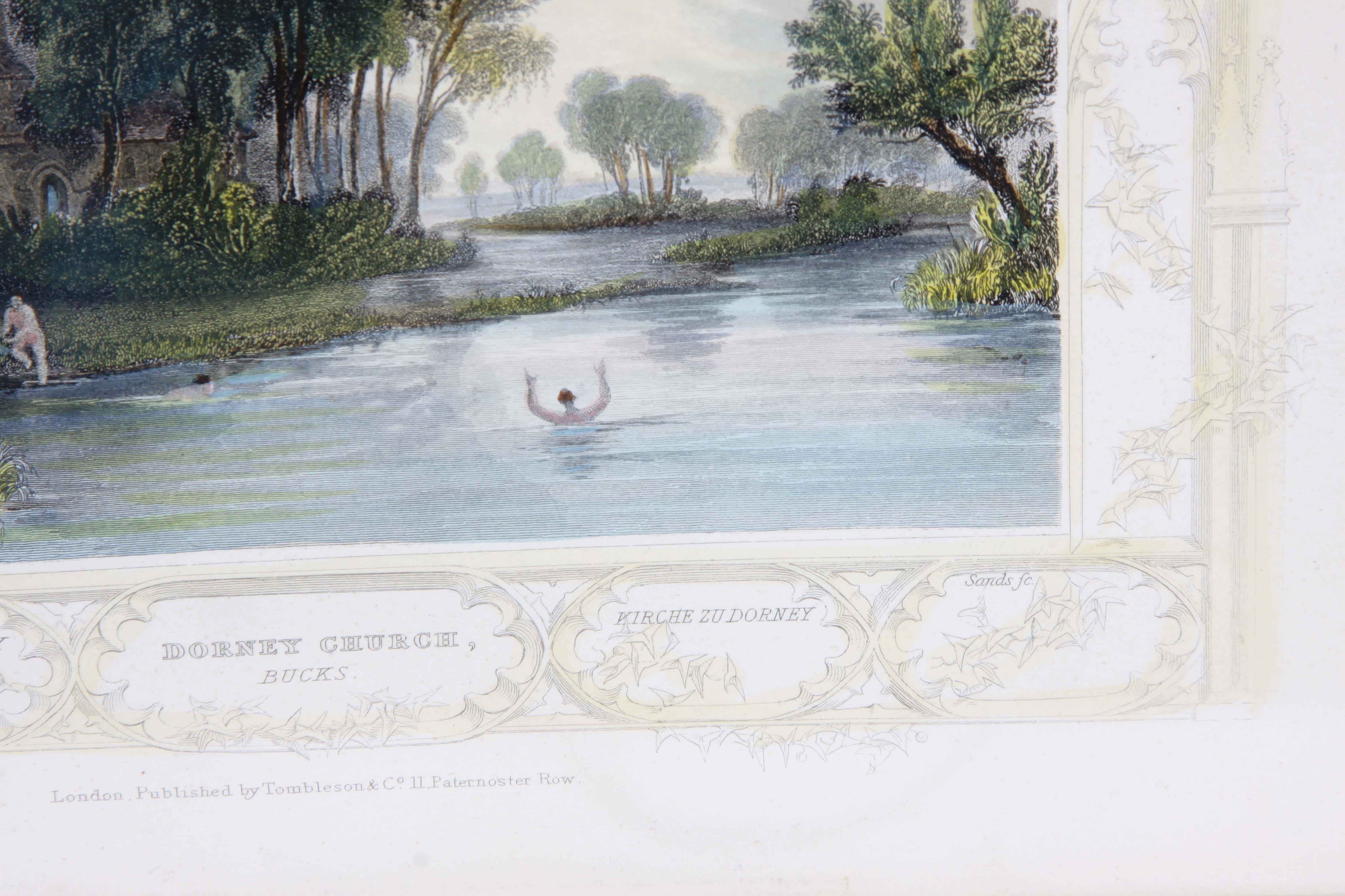 Four Antique Color Engravings of English Landscapes