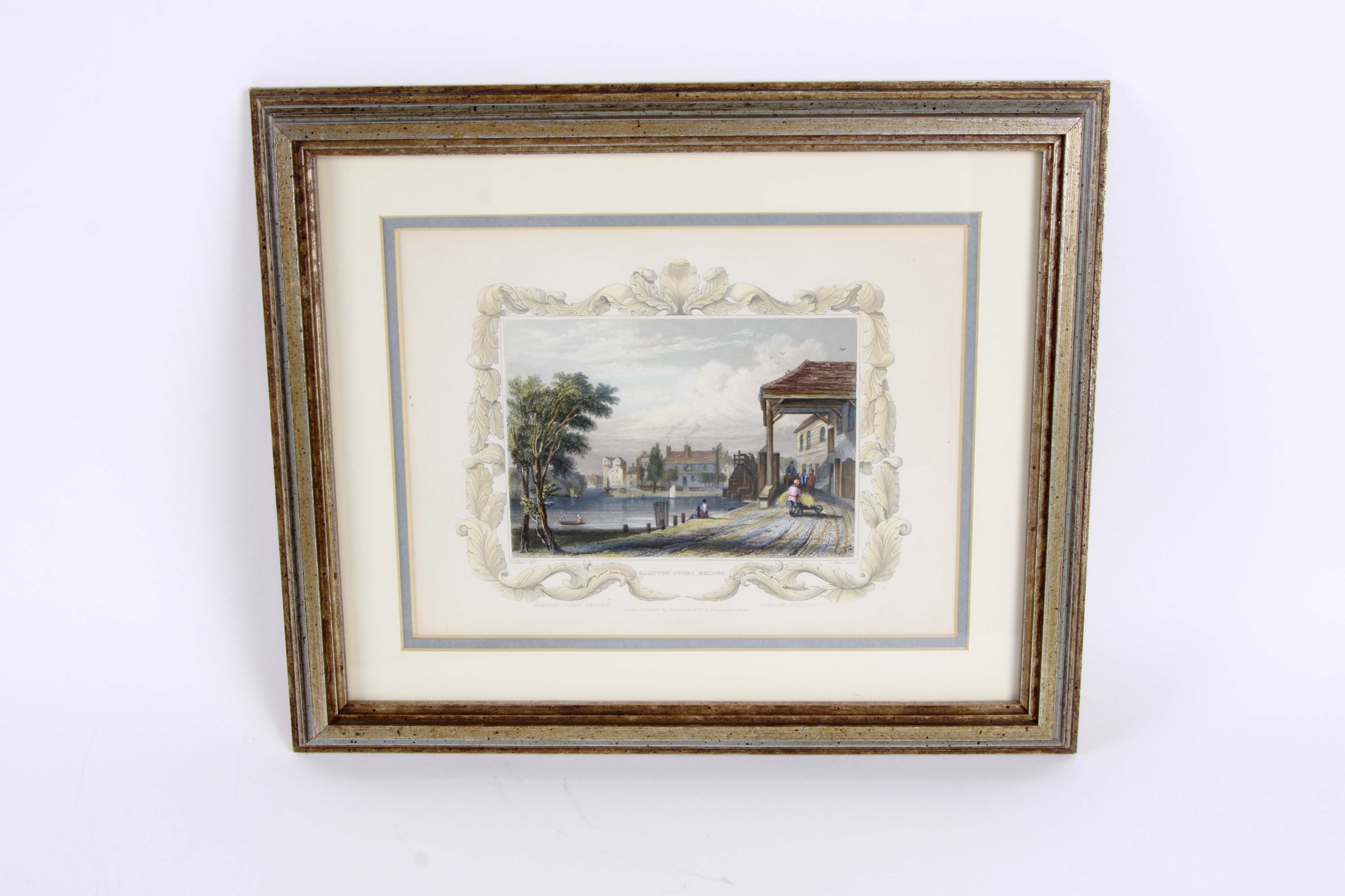 Four Antique Color Engravings of English Landscapes