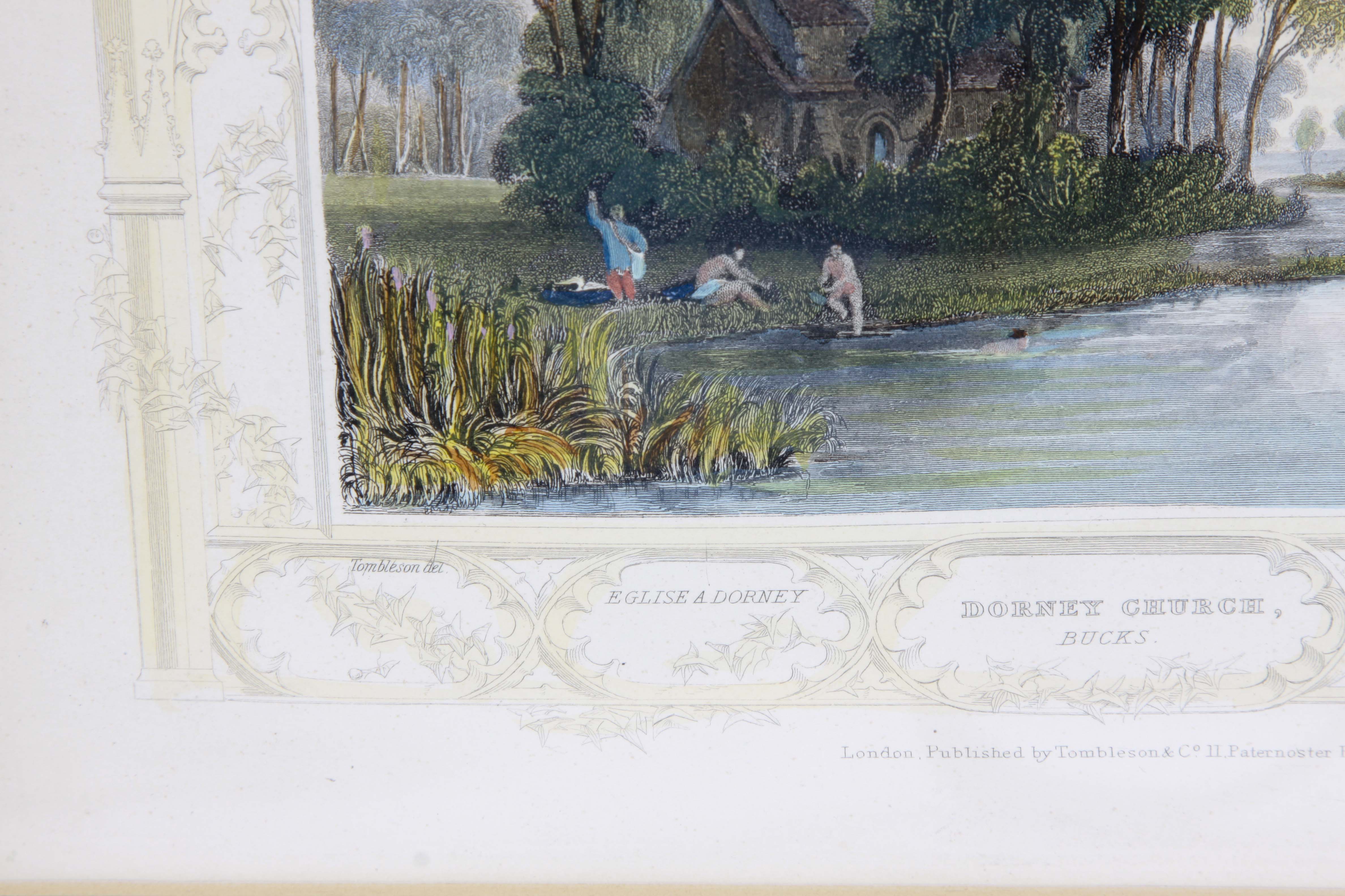 Four Antique Color Engravings of English Landscapes