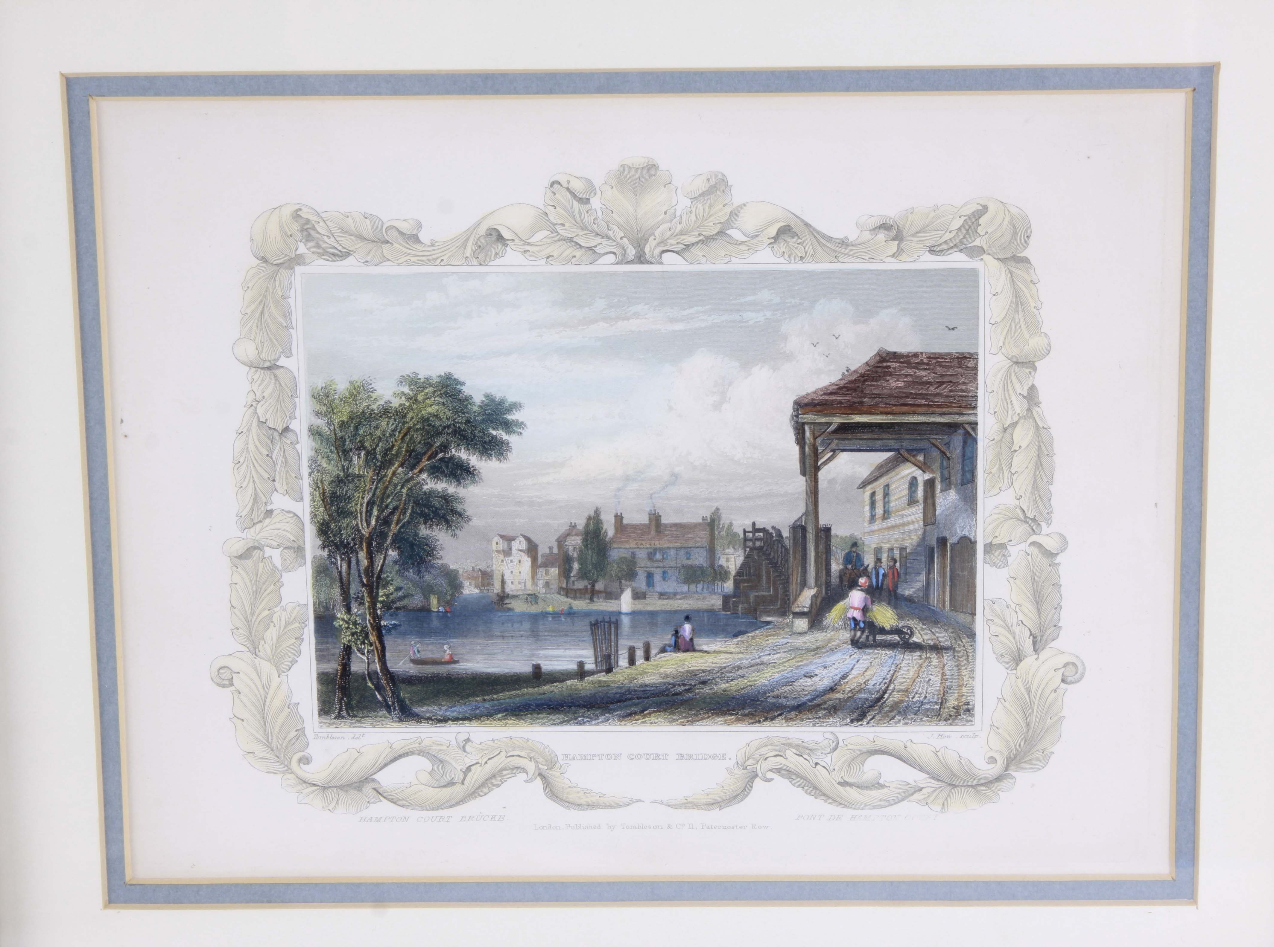 Four Antique Color Engravings of English Landscapes