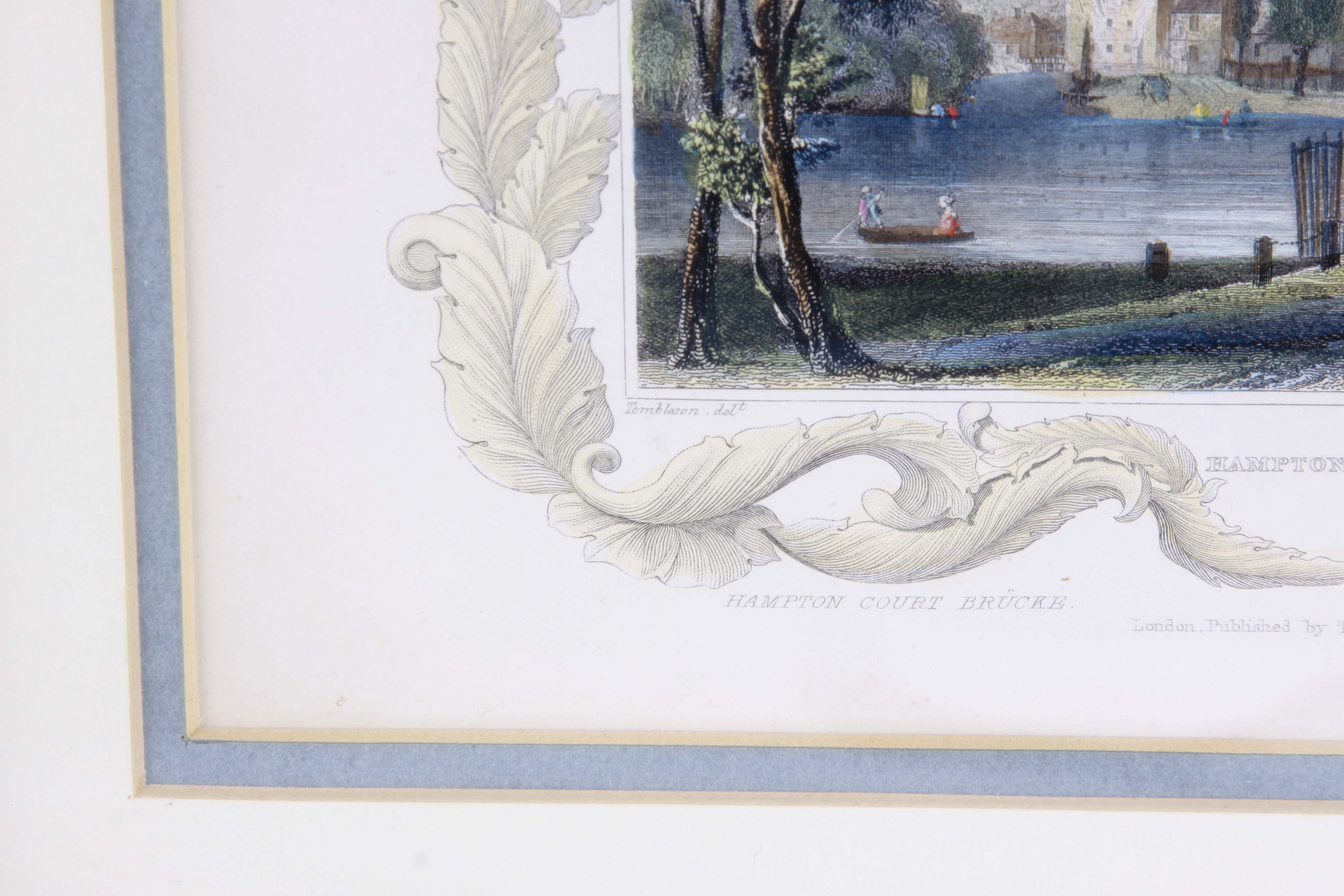Four Antique Color Engravings of English Landscapes