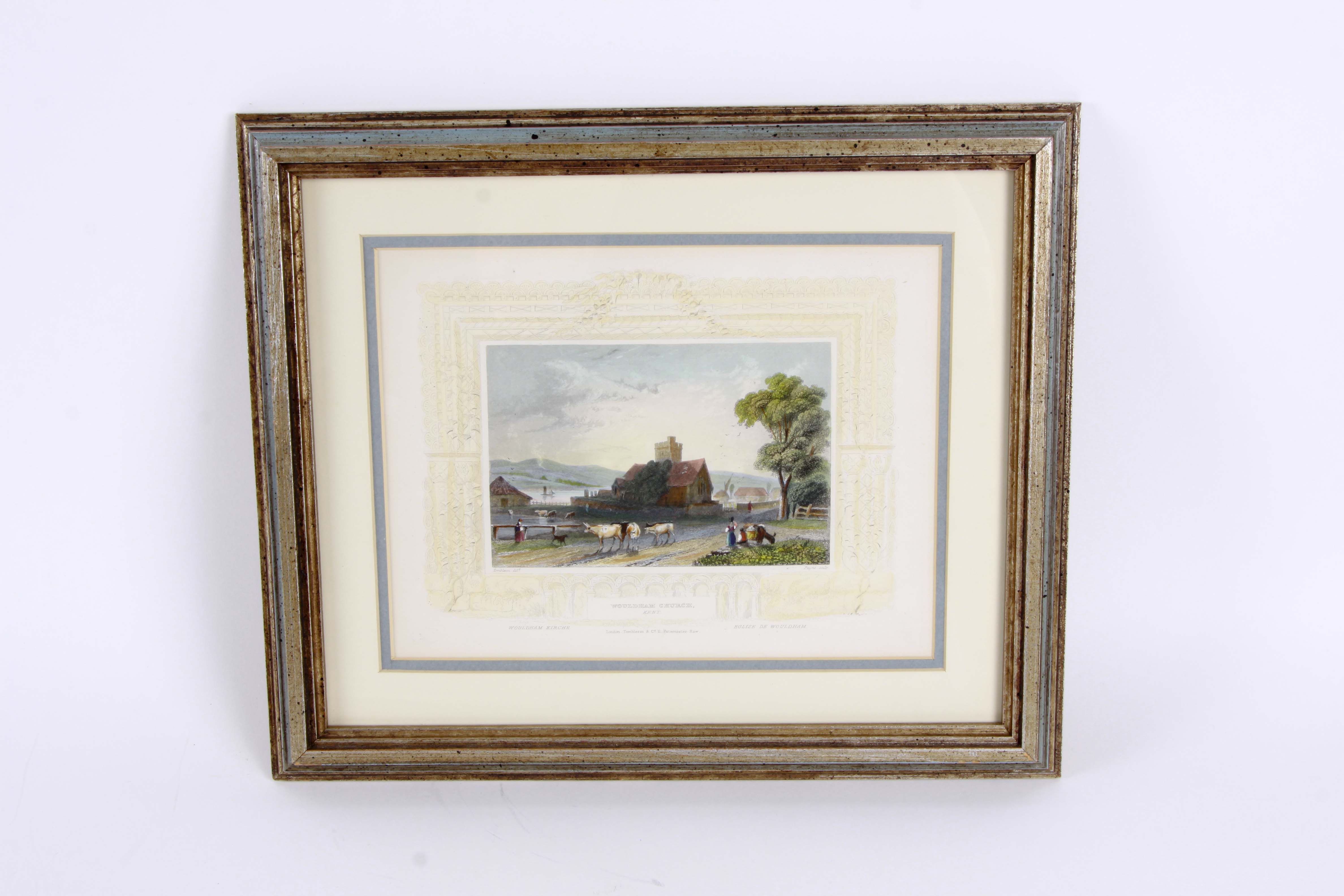 Four Antique Color Engravings of English Landscapes