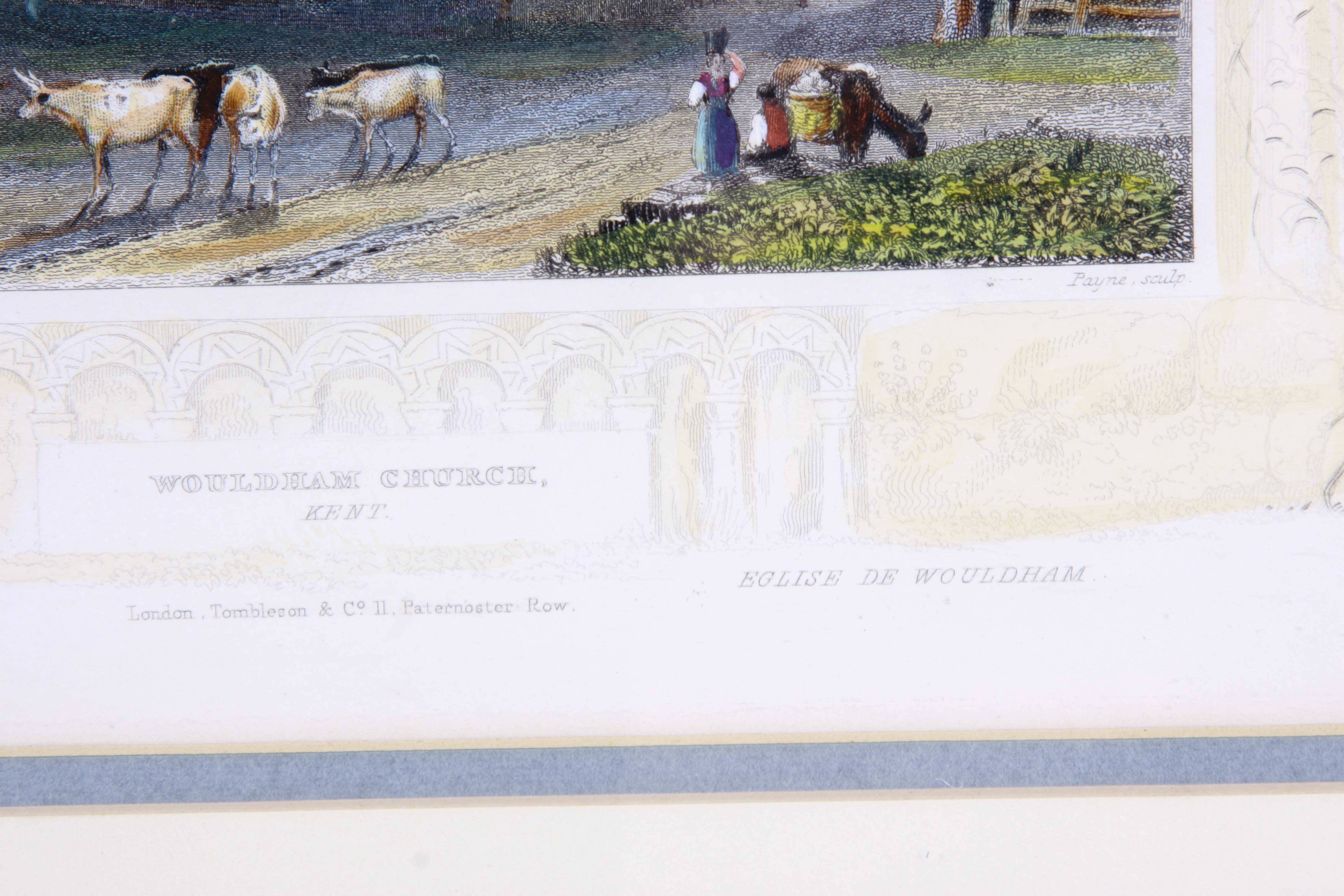 Four Antique Color Engravings of English Landscapes