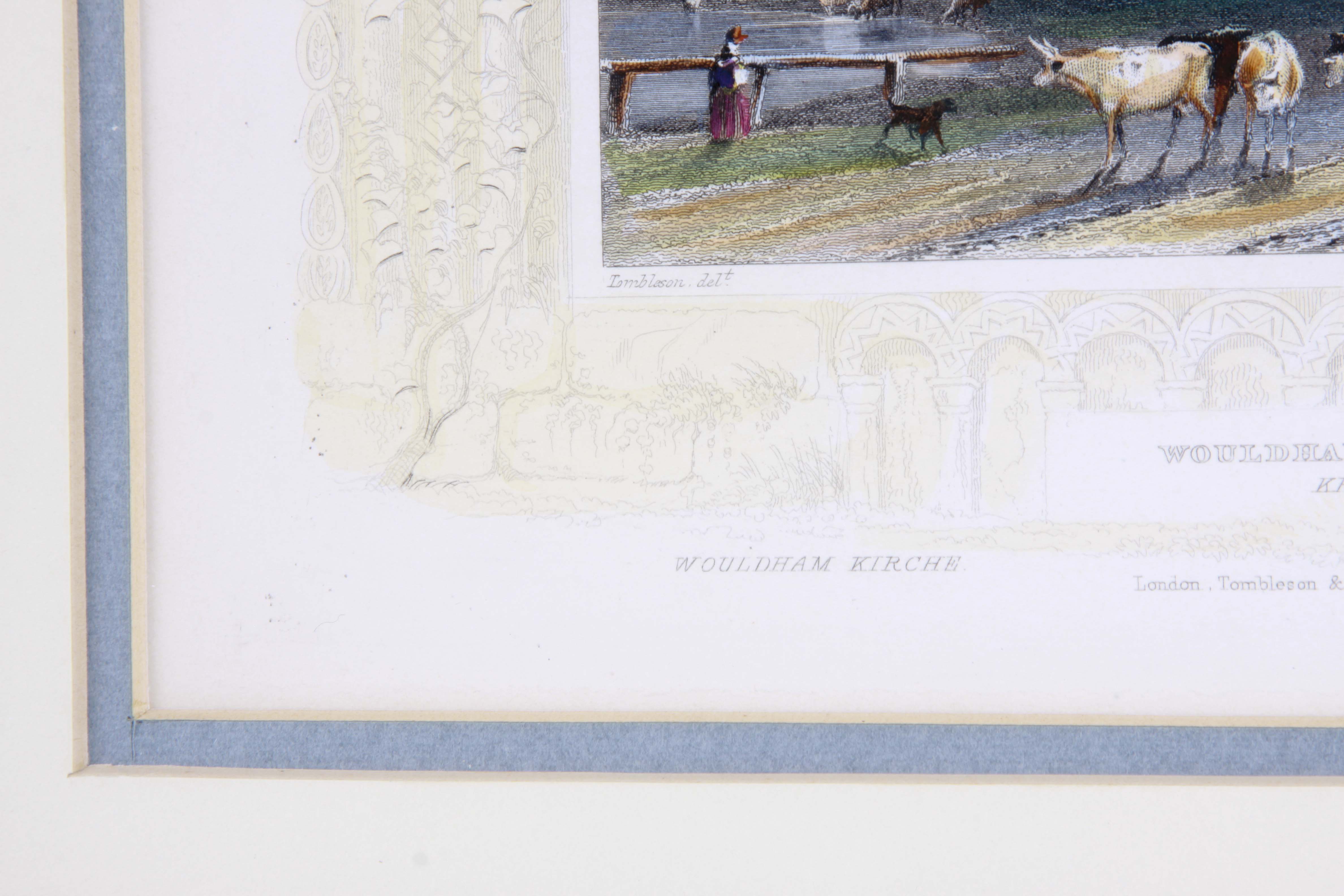 Four Antique Color Engravings of English Landscapes