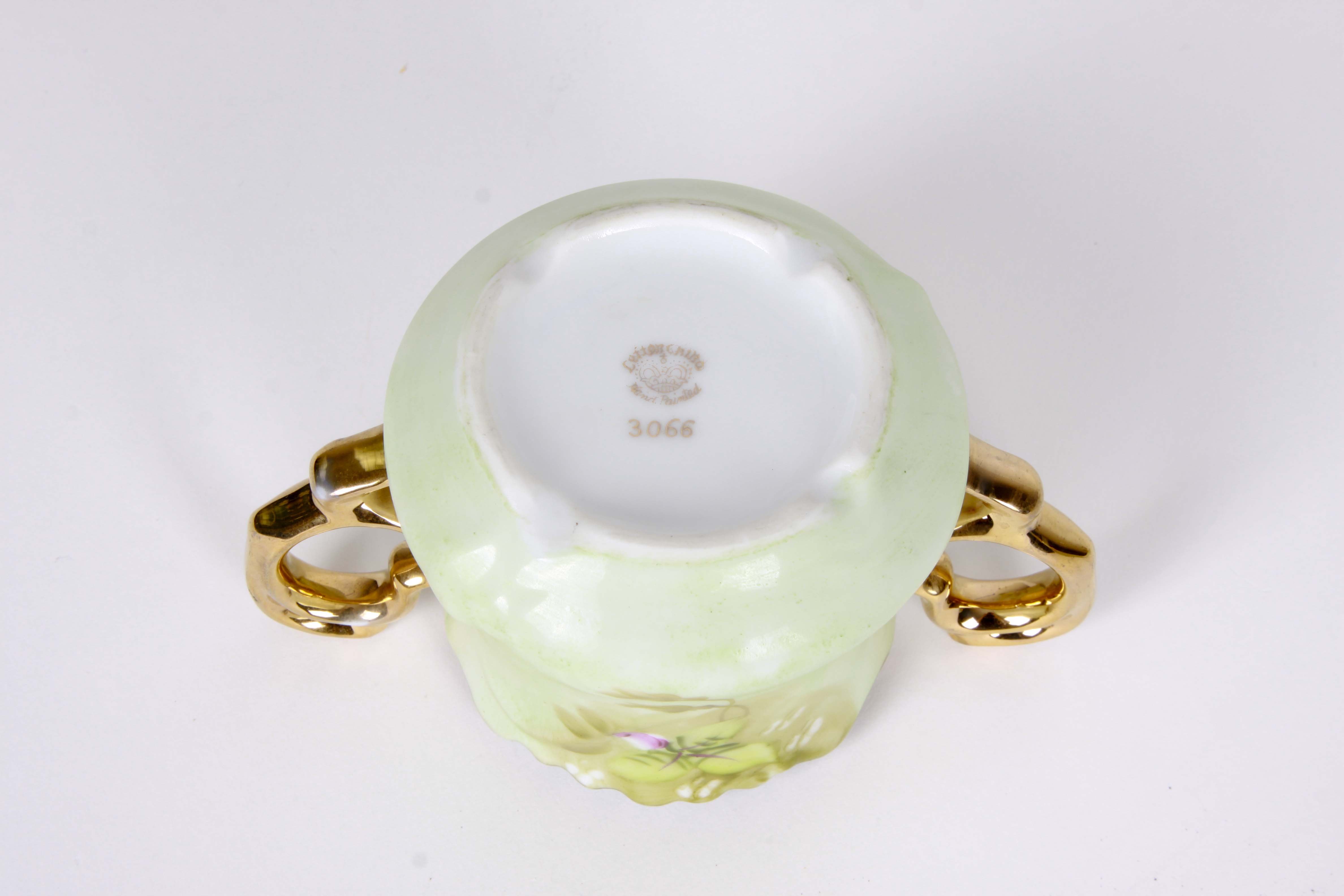 Vintage Lefton "Heritage Green" Sugar and Creamer Set