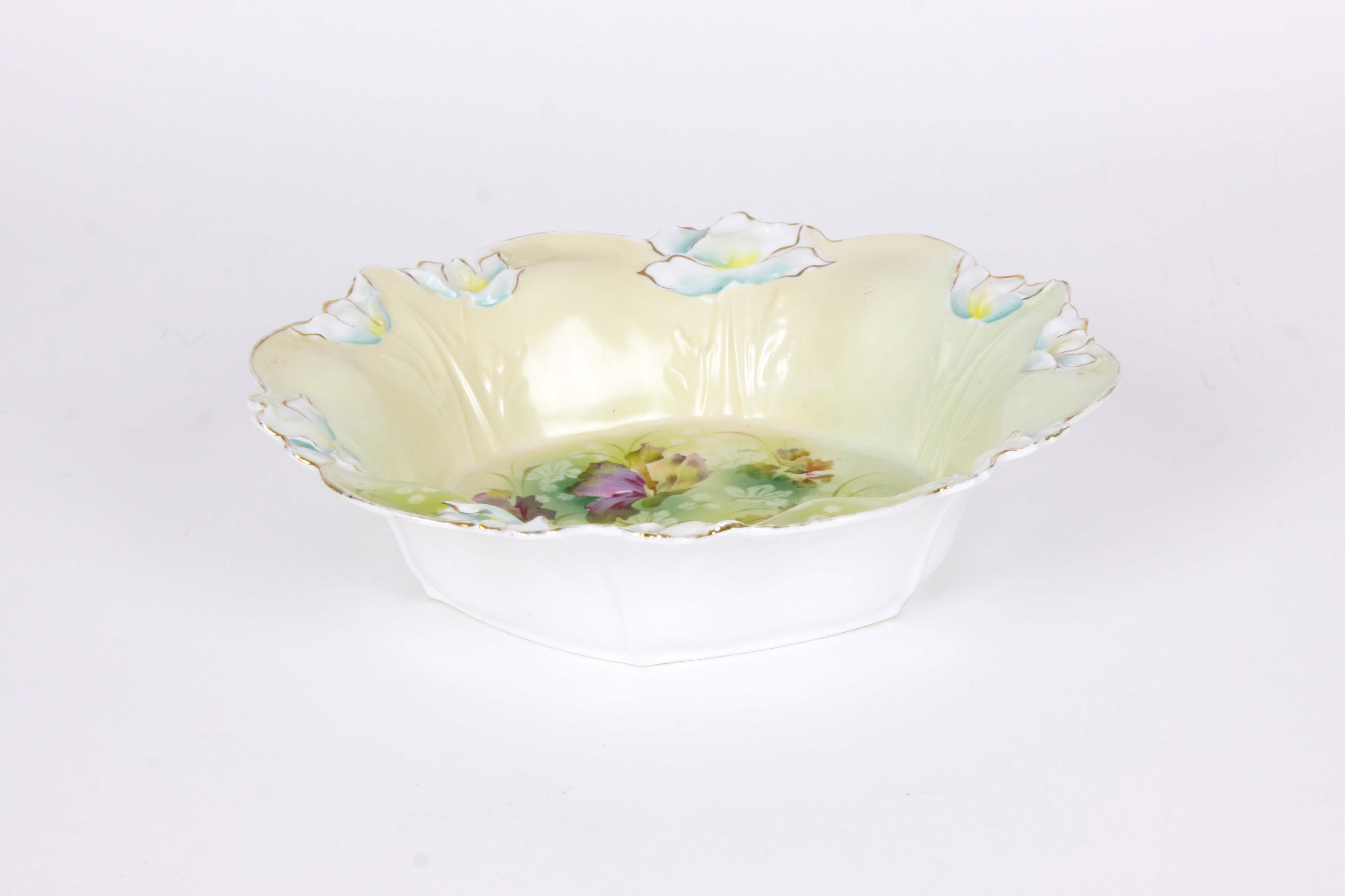 Antique China Bowl, Lidded Sugar and Creamer Set