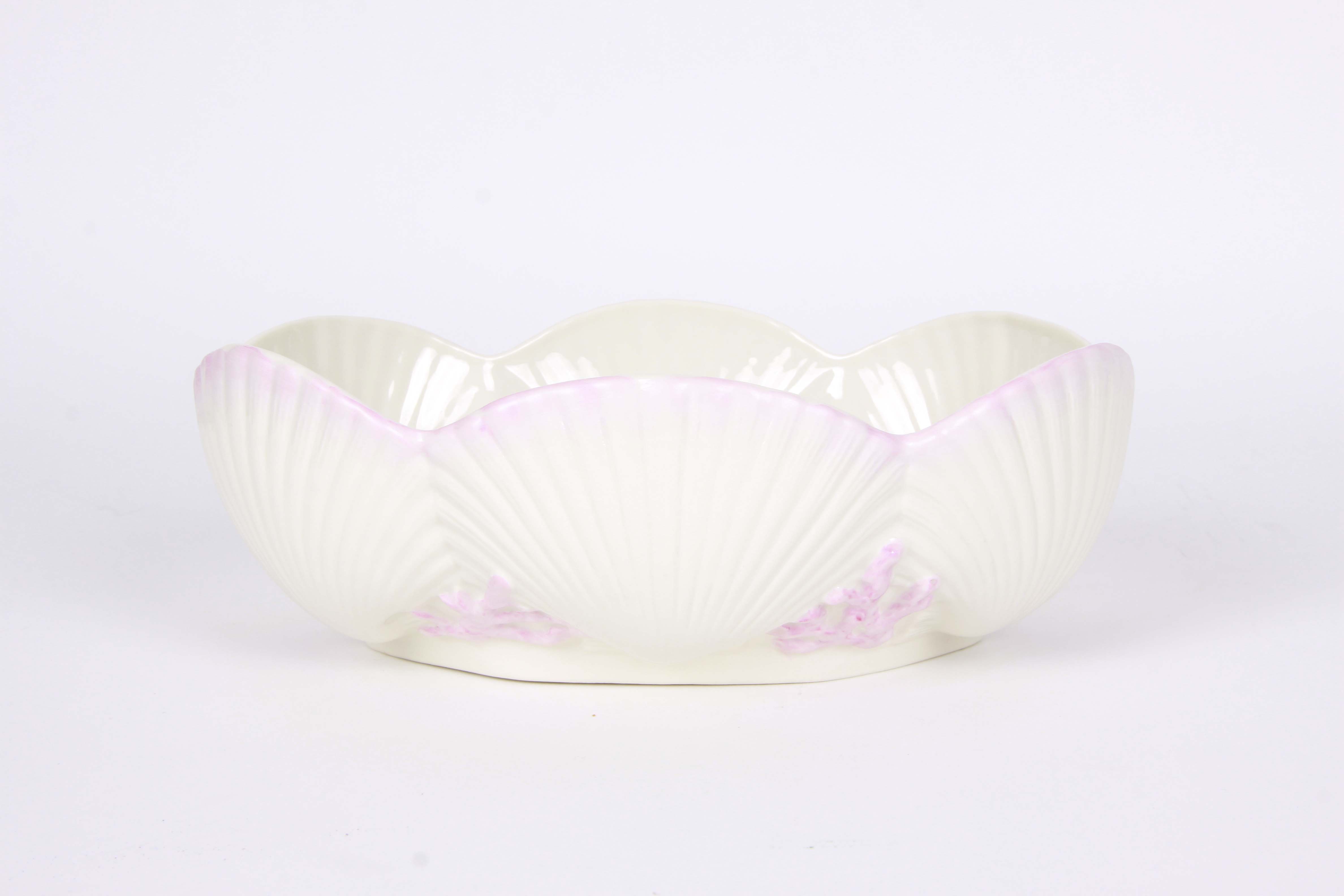 Belleek Bowl and Plate with Shell Motif