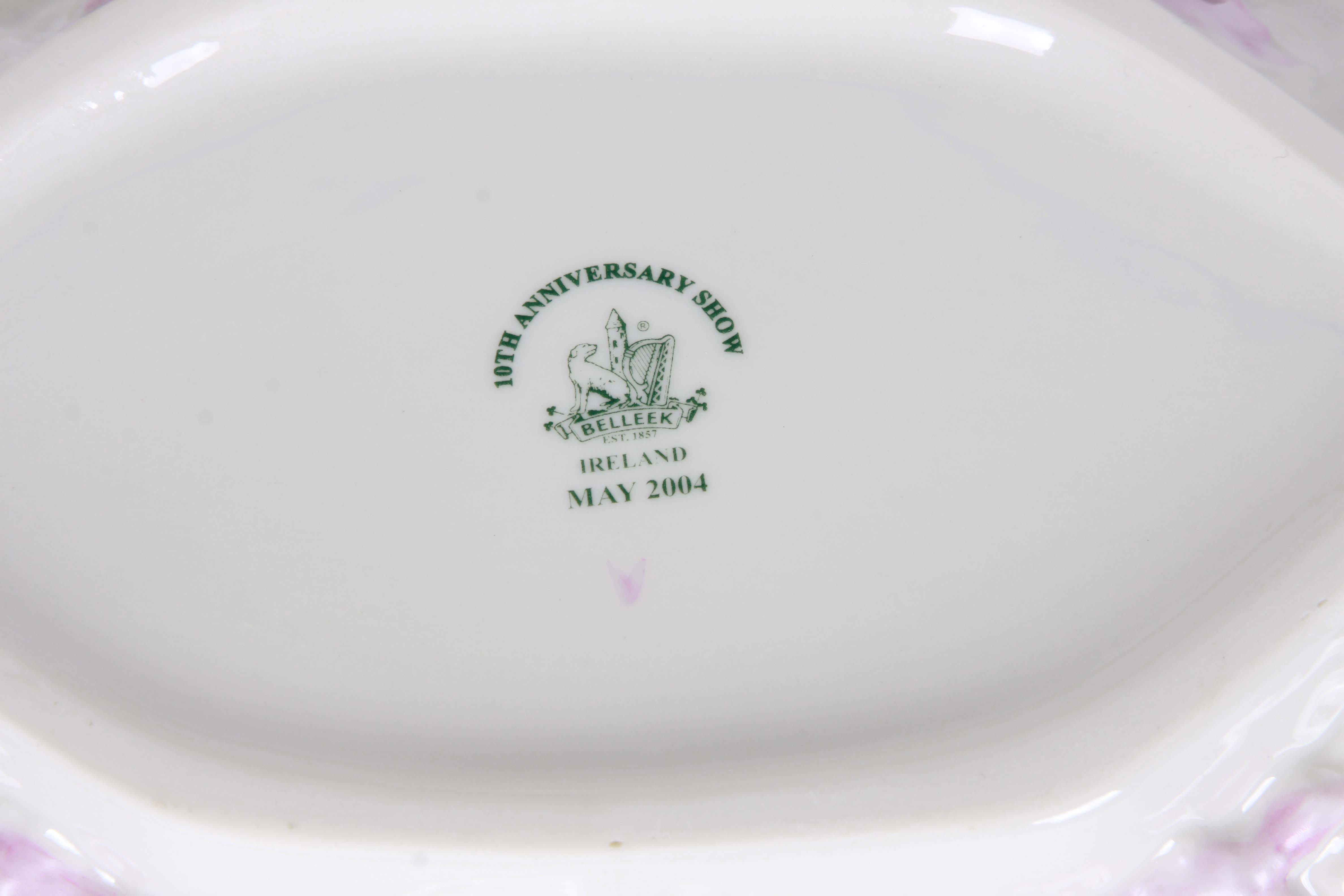 Belleek Bowl and Plate with Shell Motif