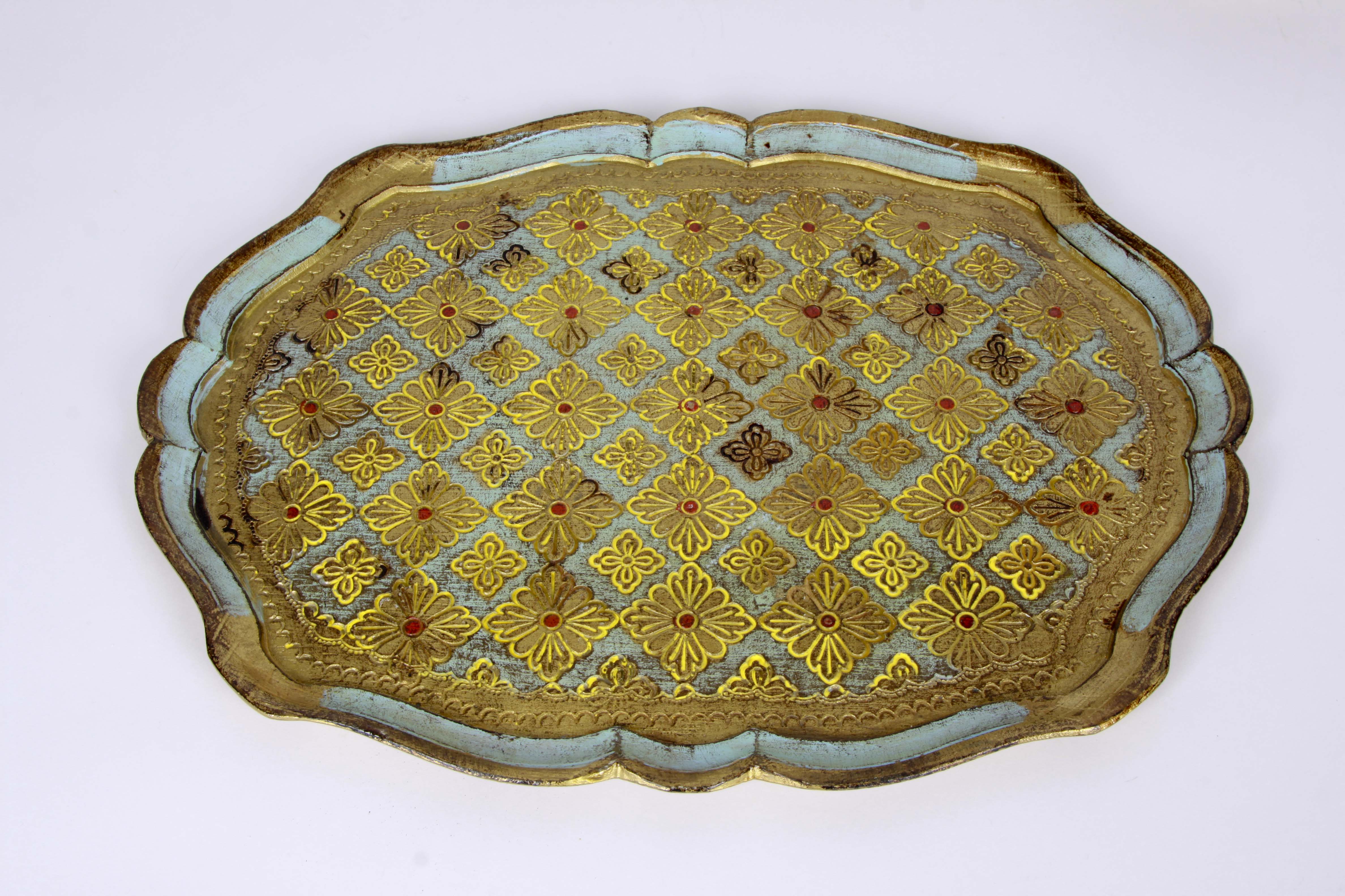 Wooden Tray With Assorted Vintage China