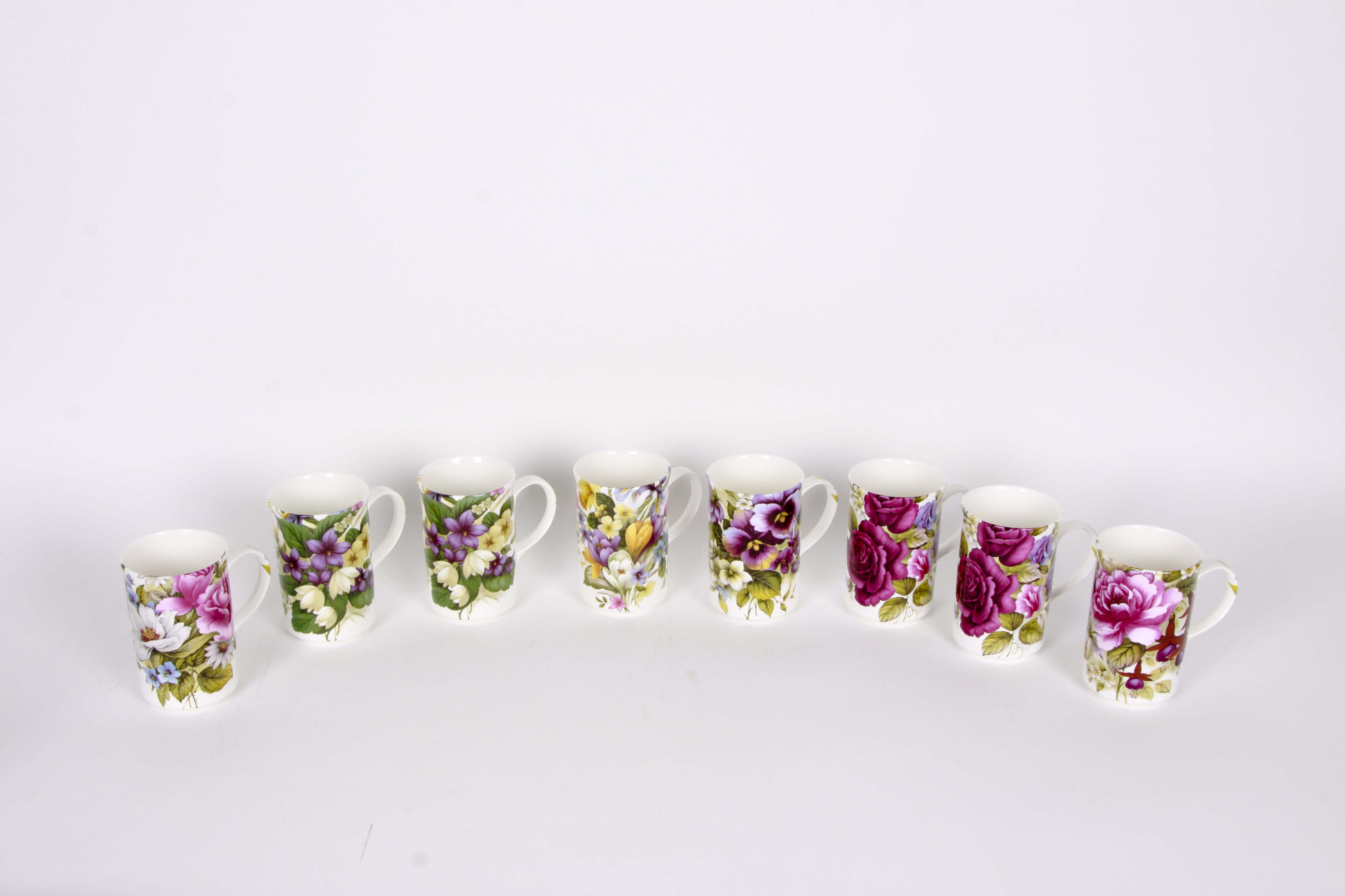 St. George Mugs, Toile Tray, and Portmeirion Serving Pieces