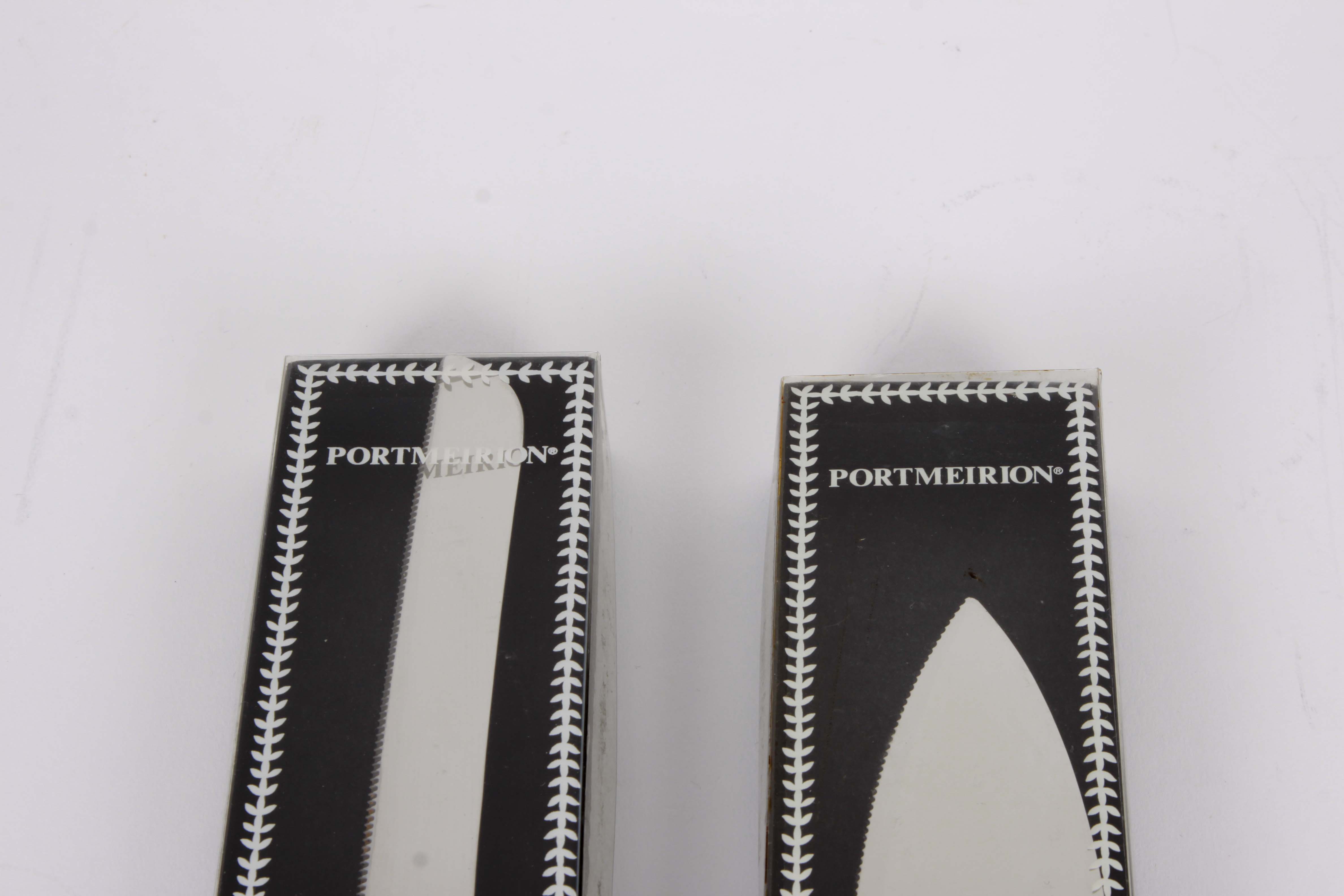 St. George Mugs, Toile Tray, and Portmeirion Serving Pieces