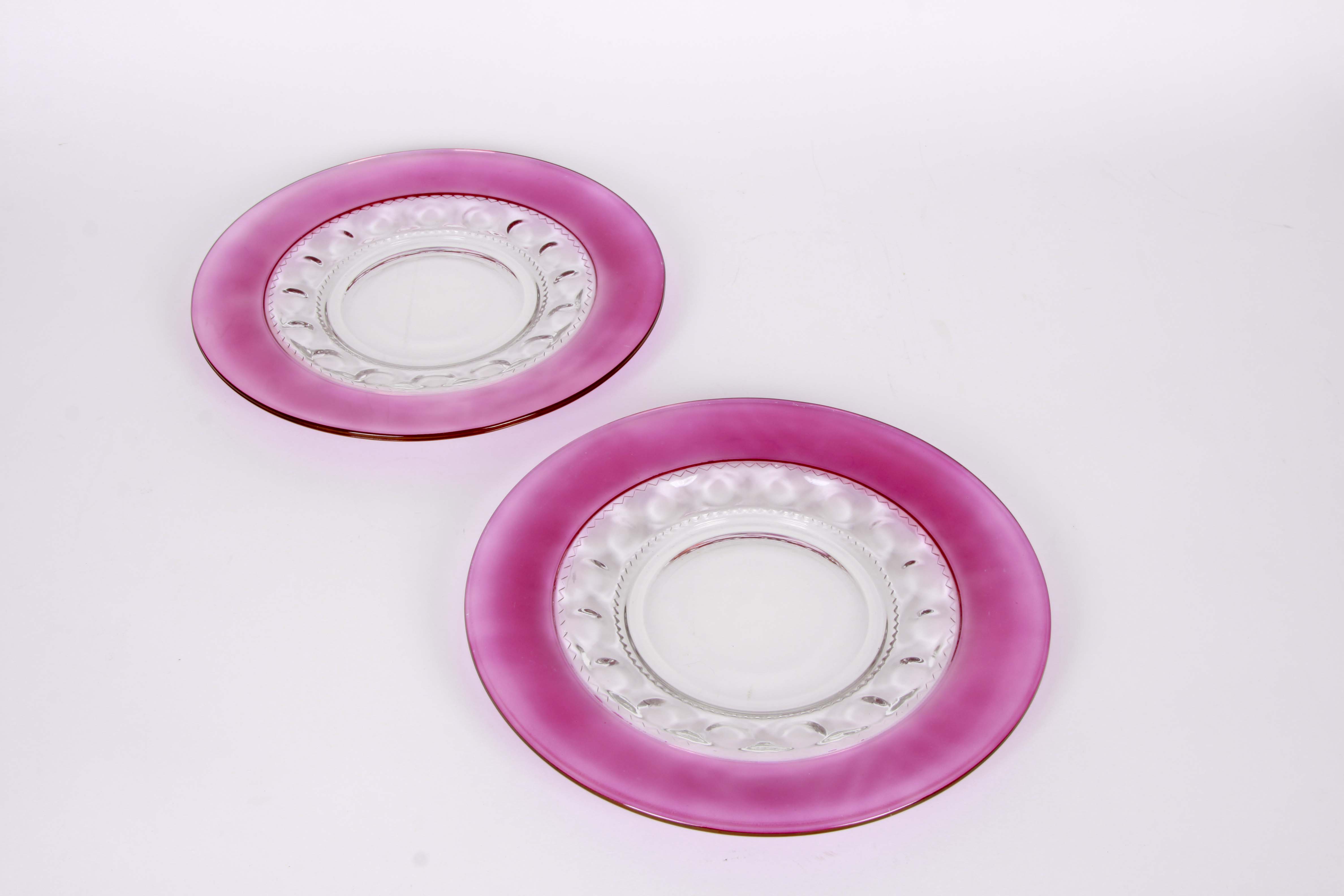 Assorted Clear and Pink Glassware Including Royal Doulton