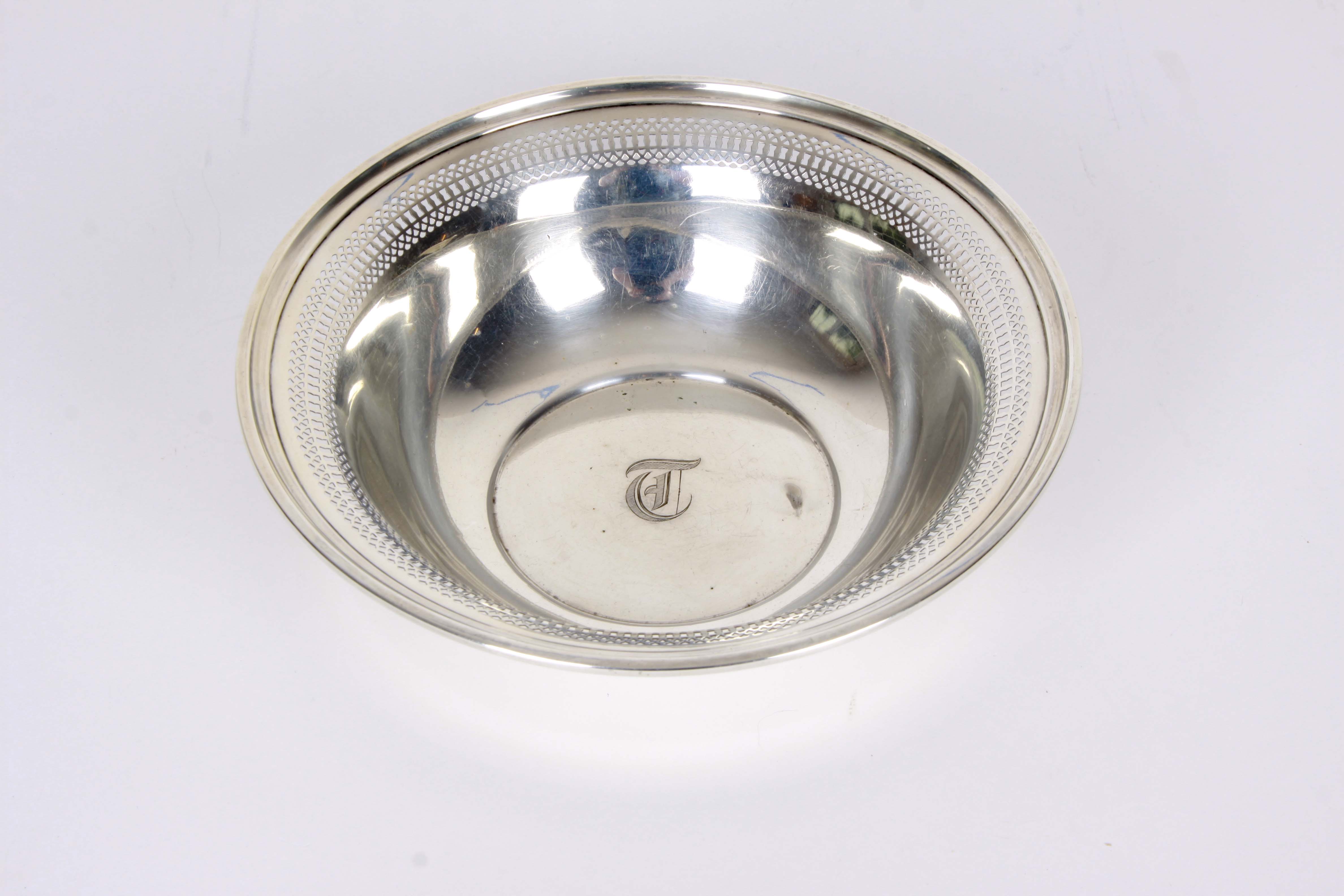 Sterling Silver Napkin Rings, Bowl and Weighted Compote