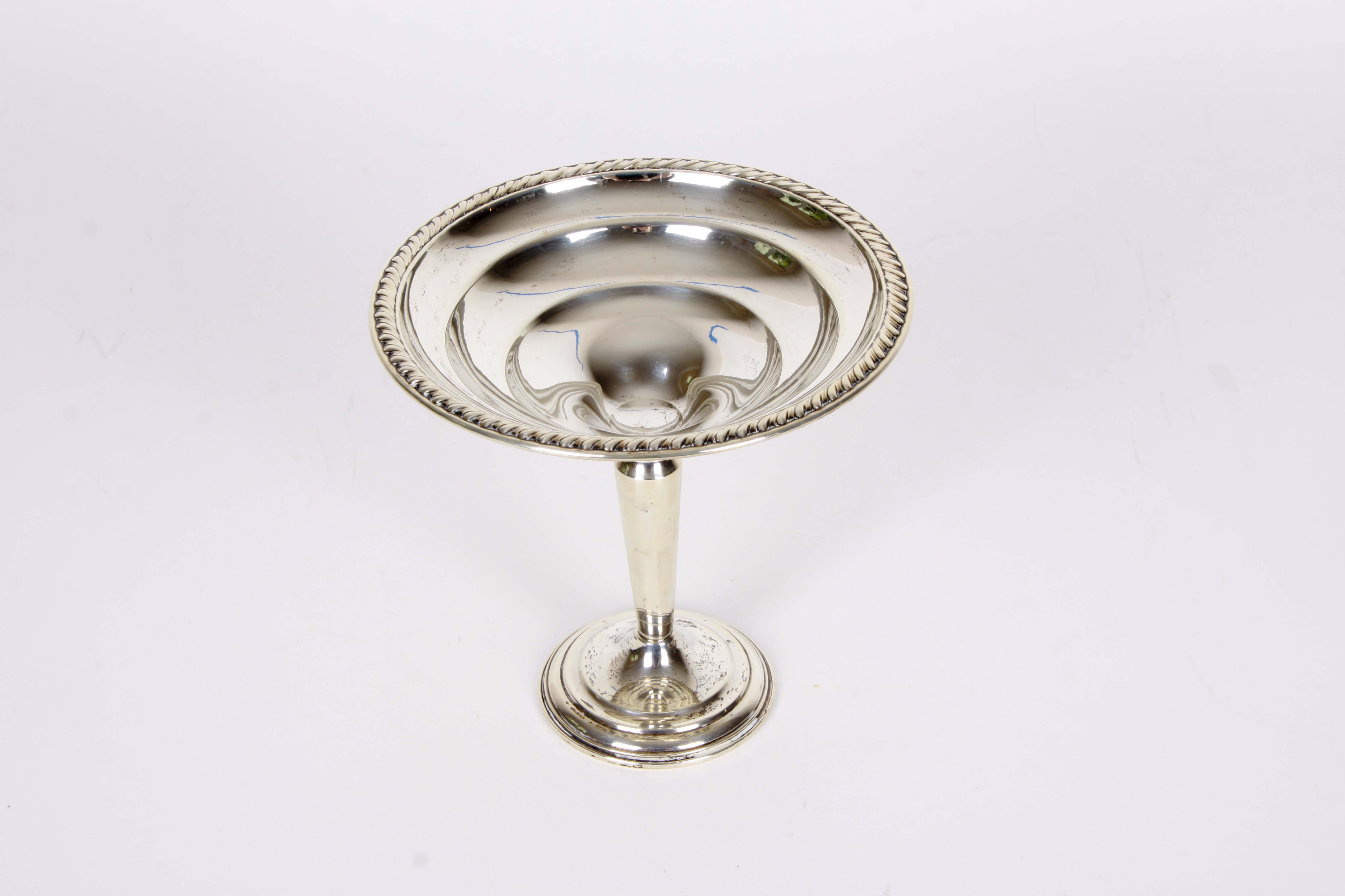 Sterling Silver Napkin Rings, Bowl and Weighted Compote