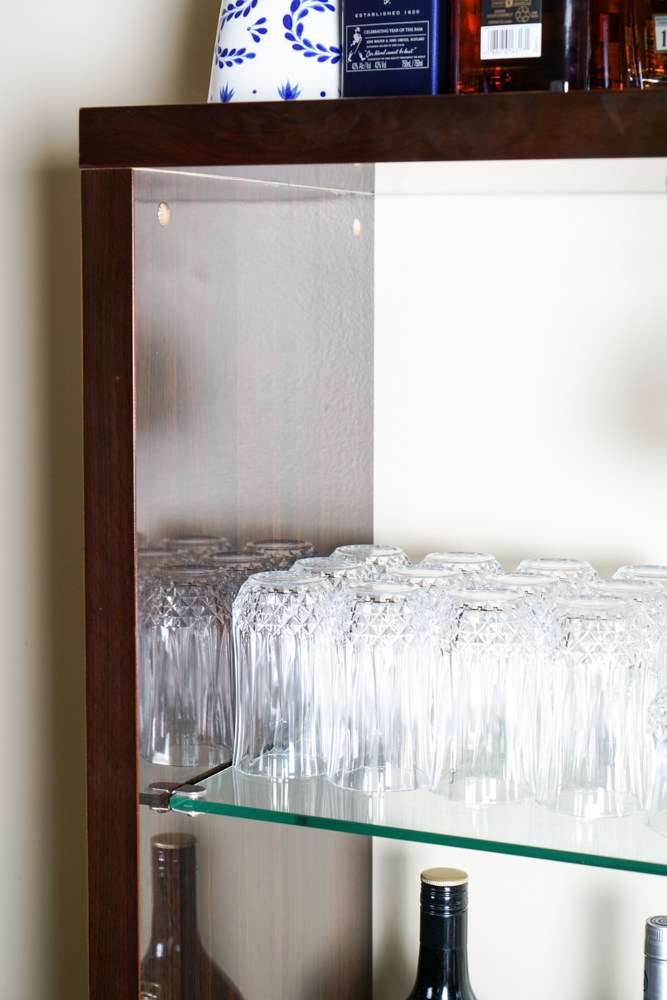 Coaster Company Bar Table With Glass Shelves and Chrome Detailing