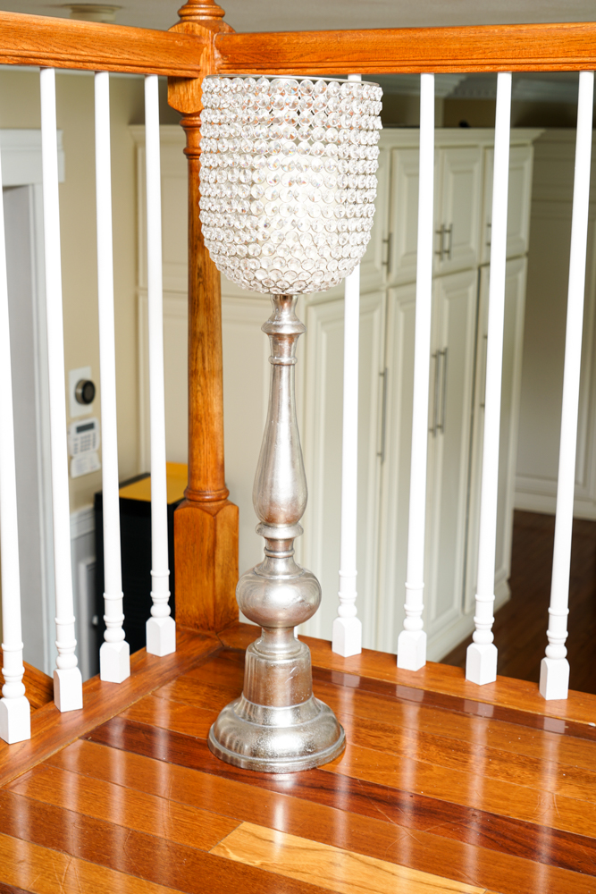 Standing Candle Holder With Crystal Embellished Shade