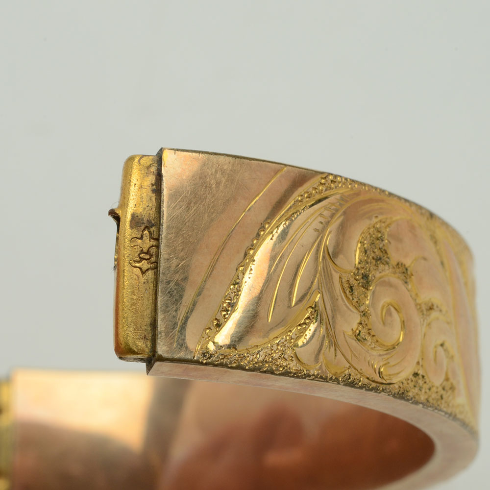Two Vintage Gold Filled Hinged Bangles