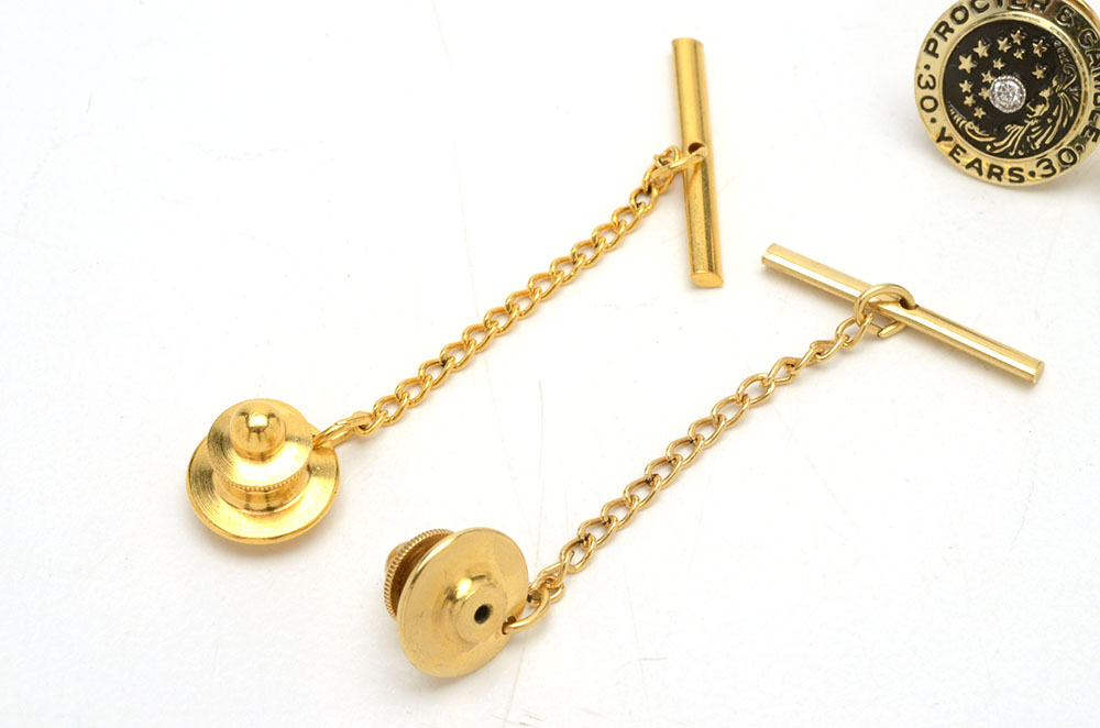 Procter and Gamble 10K Gold Service Pins with Diamond Accents