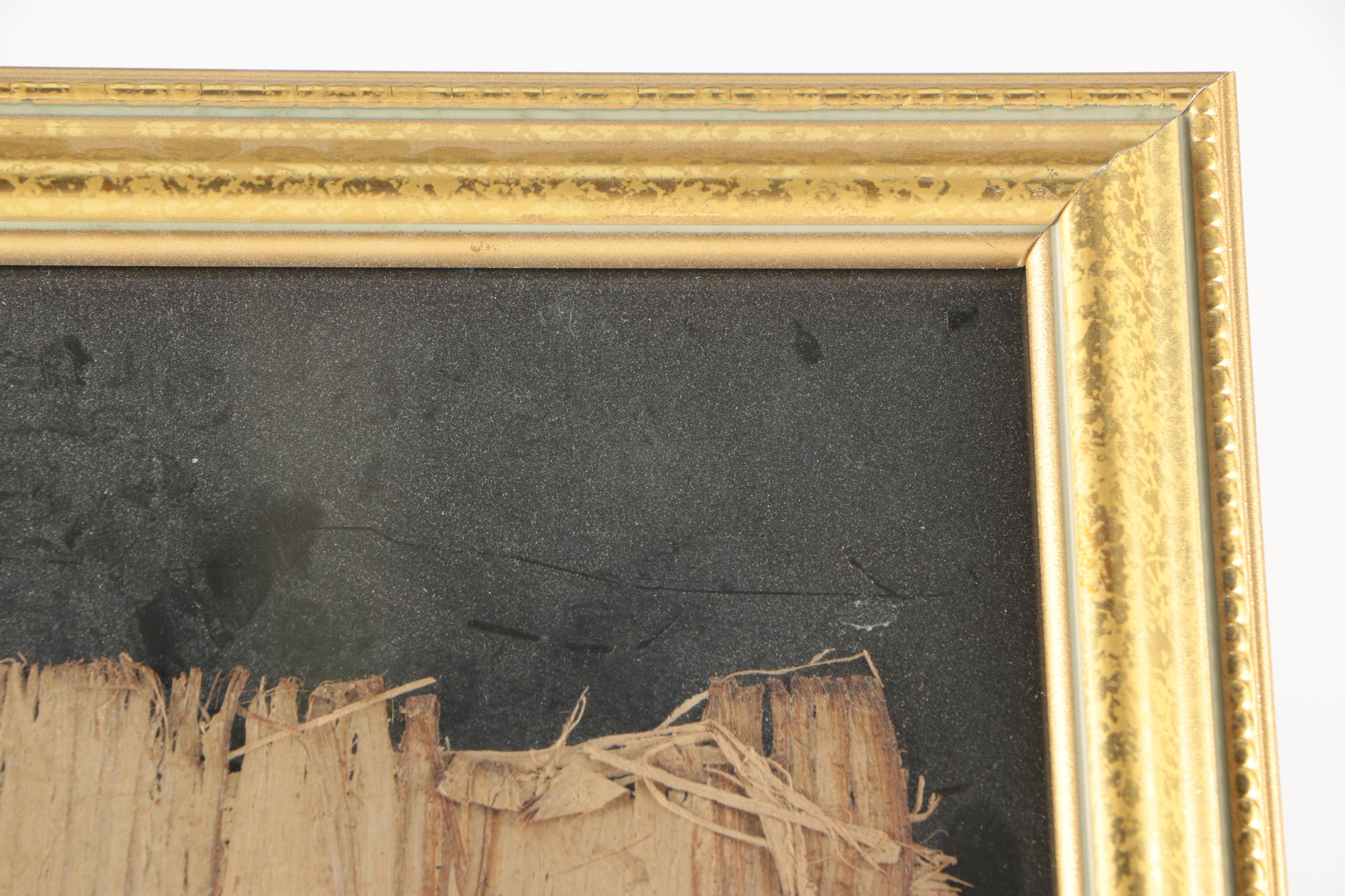 Gouache Painting on Papyrus of Queen Nefertari and Hathor