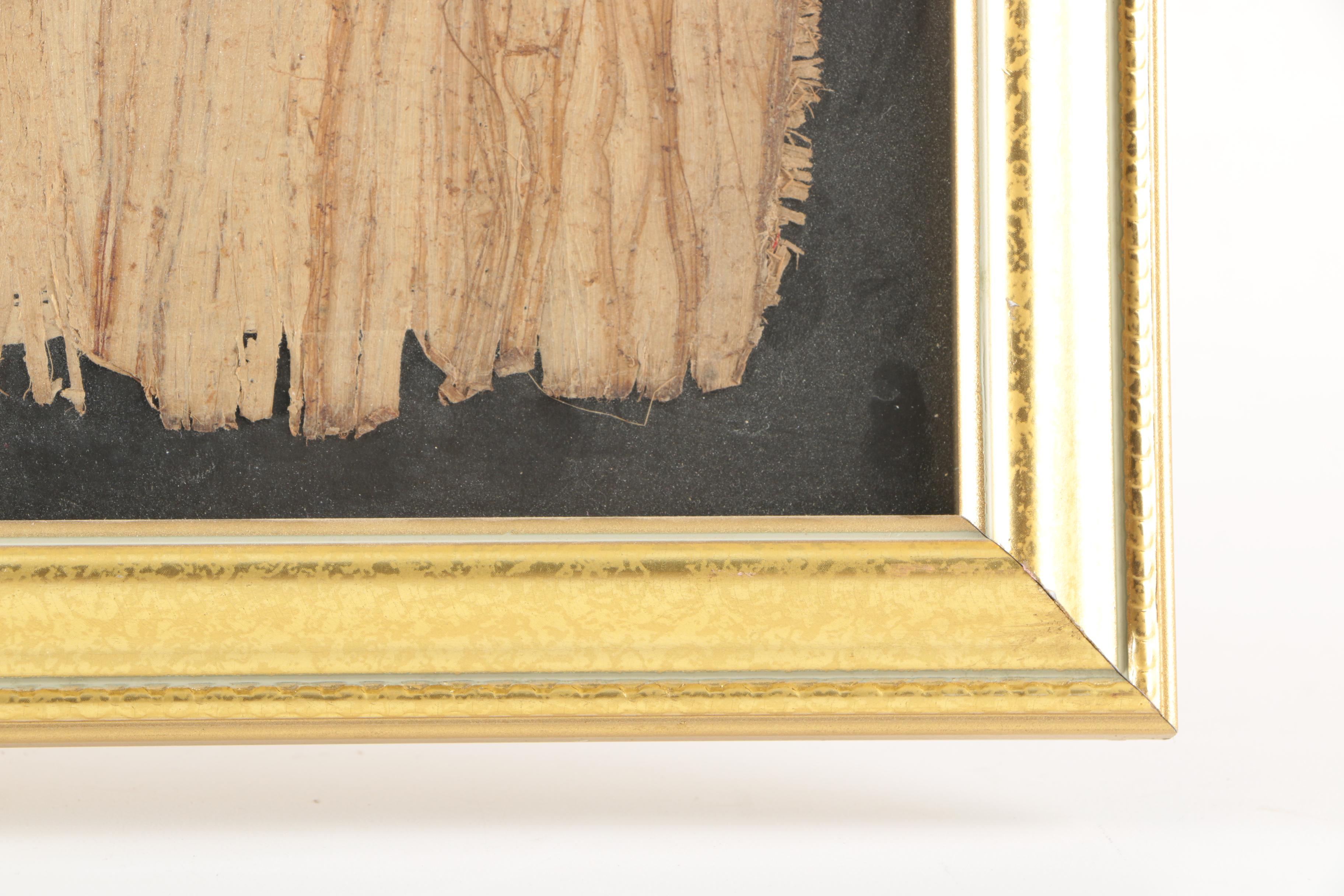 Gouache Painting on Papyrus of Queen Nefertari and Hathor