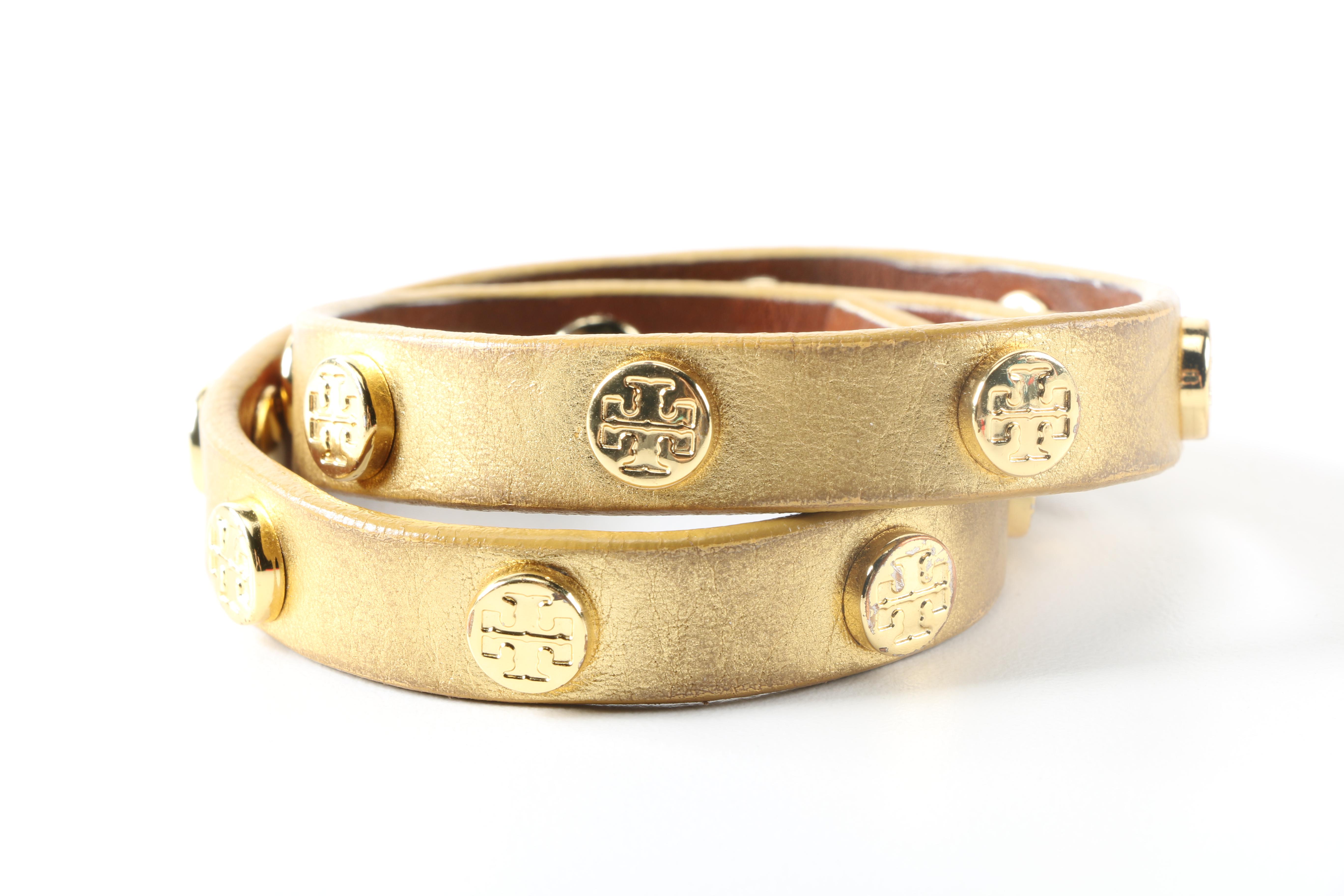 Tory Burch Wrap Bracelet and Gold Tone Ring