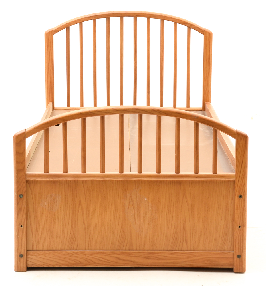 Oak Twin Bed with Storage