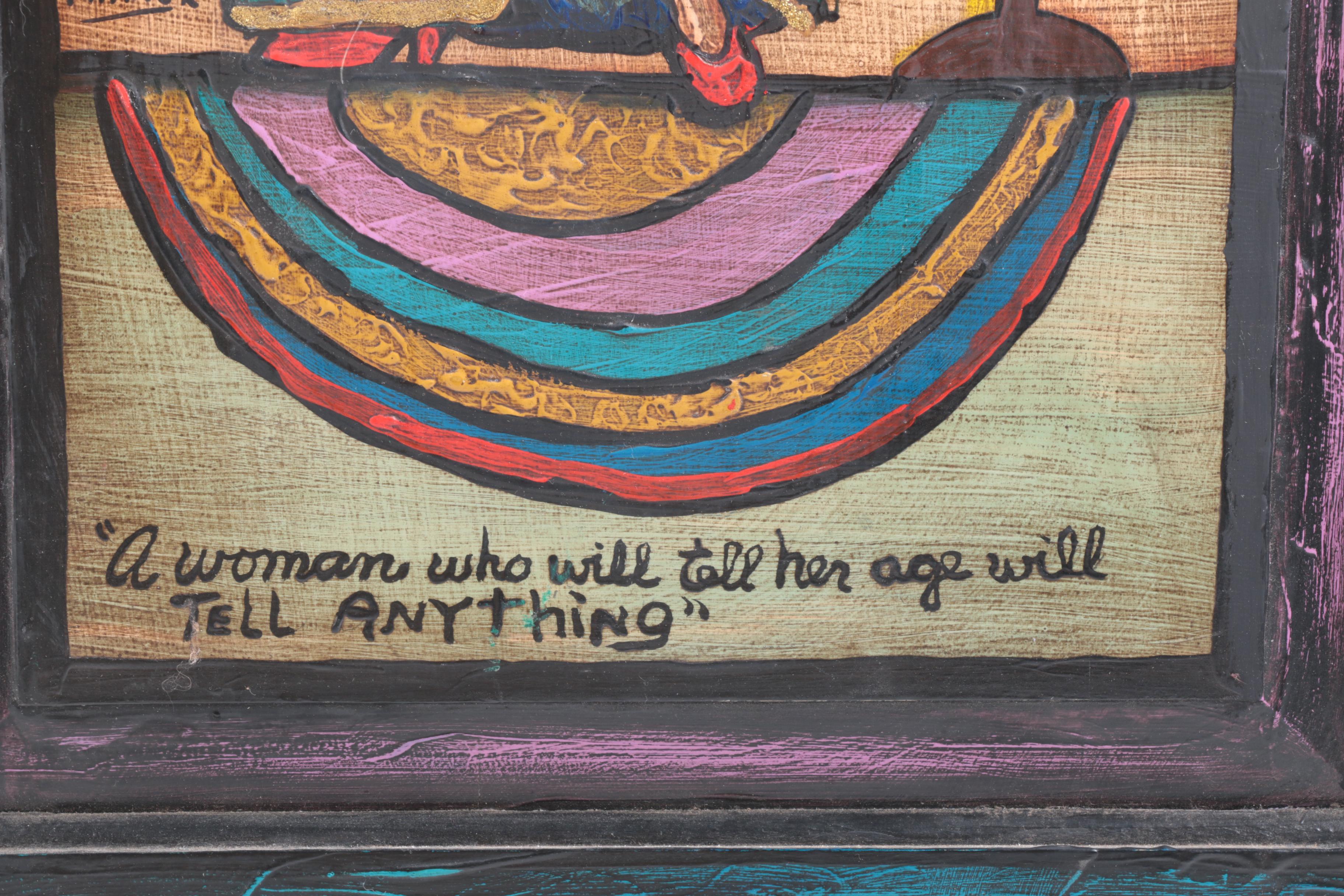 Pair of Bonnie Grilli Acrylic Folk Art Paintings on Wood