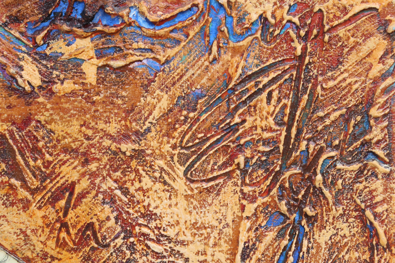 Eduardo Lazo Cantù Mixed Media Painting On Canvas "Secuencia Miradas I"