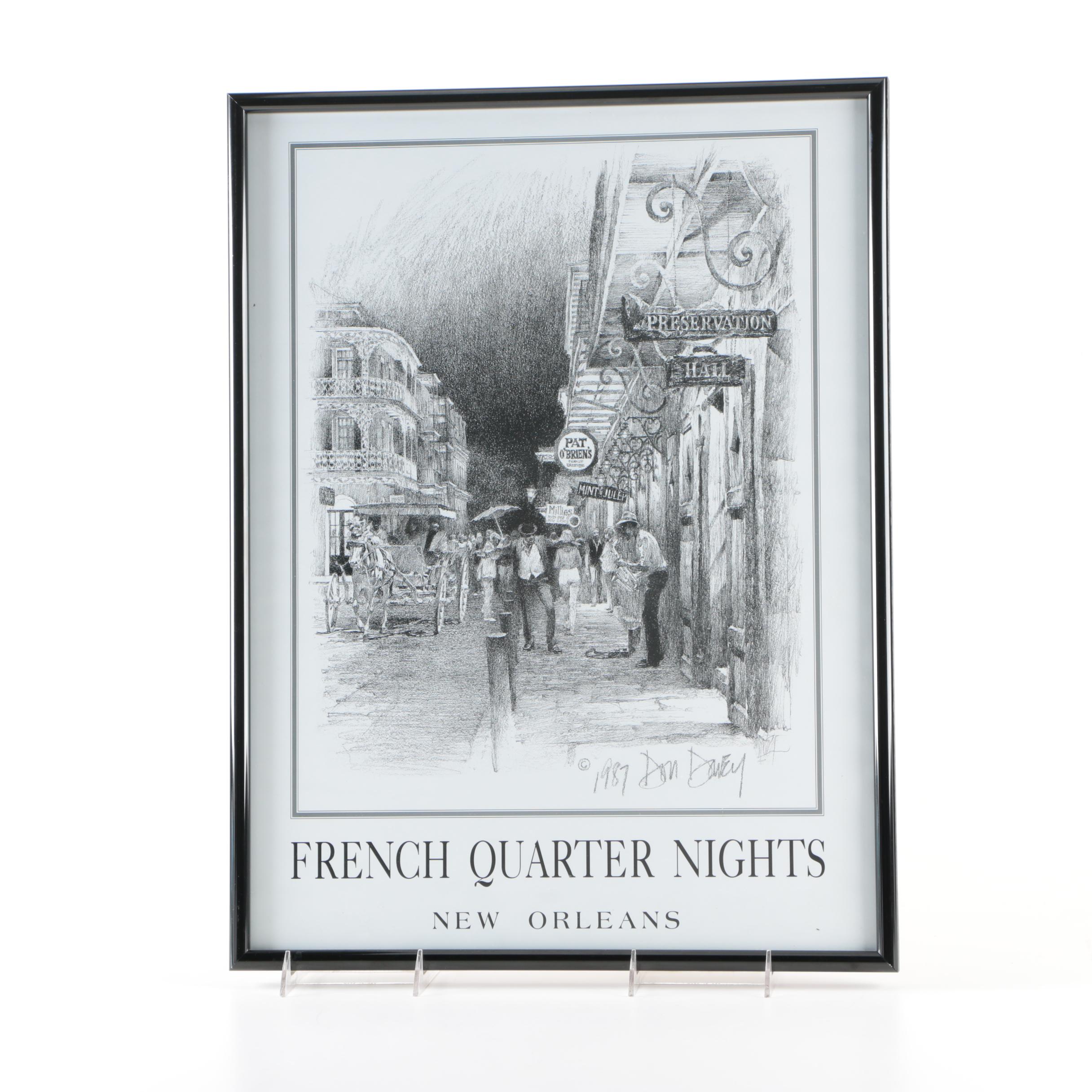Offset Lithograph After Don Dowey's "French Quarter Nights, New Orleans"