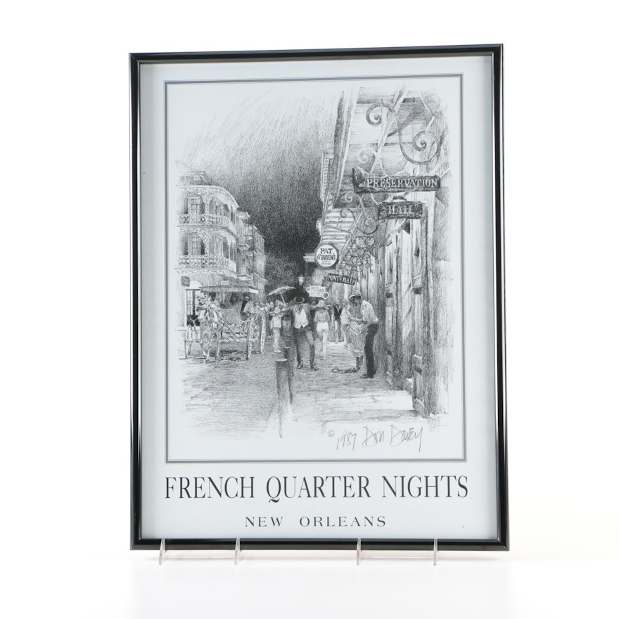 Offset Lithograph After Don Dowey's "French Quarter Nights, New Orleans"