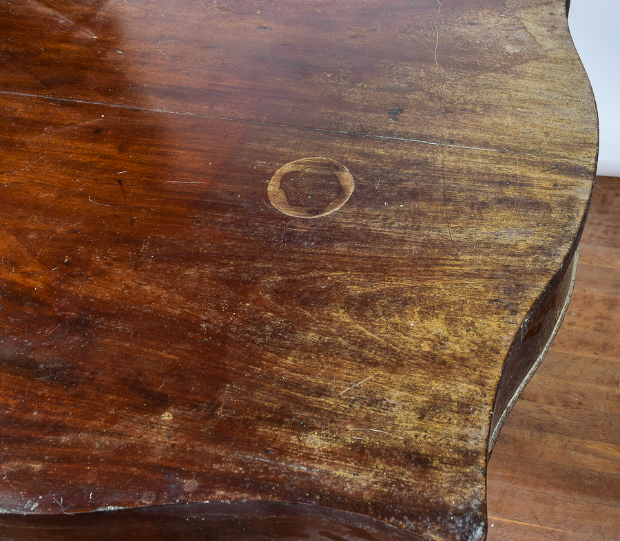 Antique Claw Foot Parlor Table with Mahogany Veneer