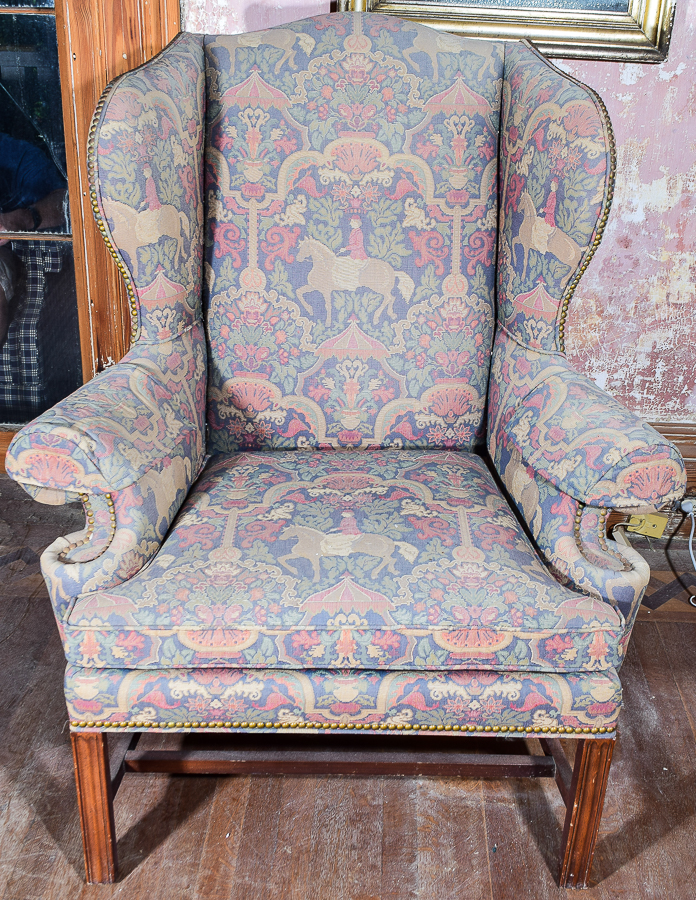 Vintage Equestrian Printed Armchair