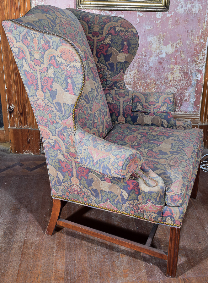 Vintage Equestrian Printed Armchair